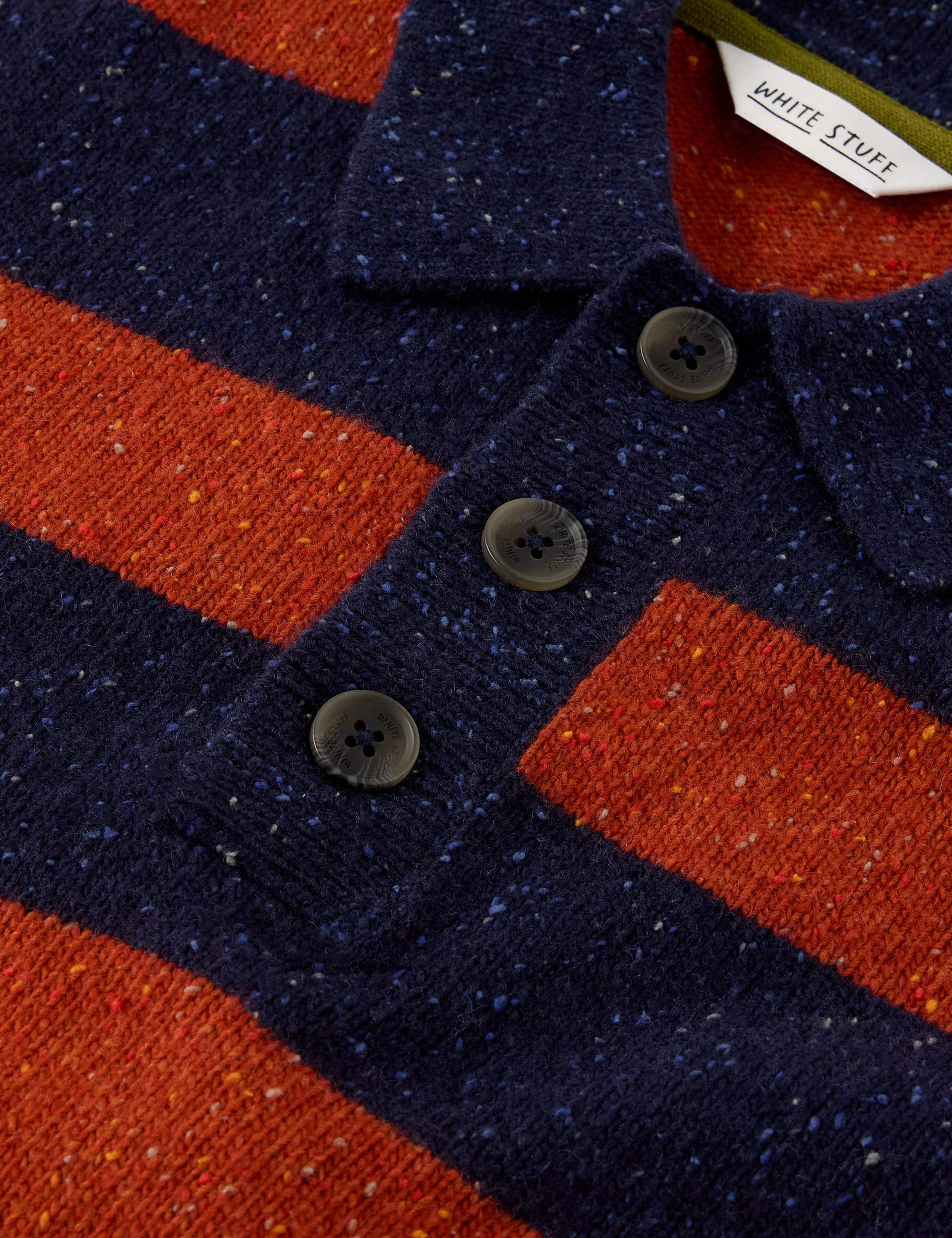 Buckley Wool Rich Striped V Neck Rugby Jumper 6 of 6