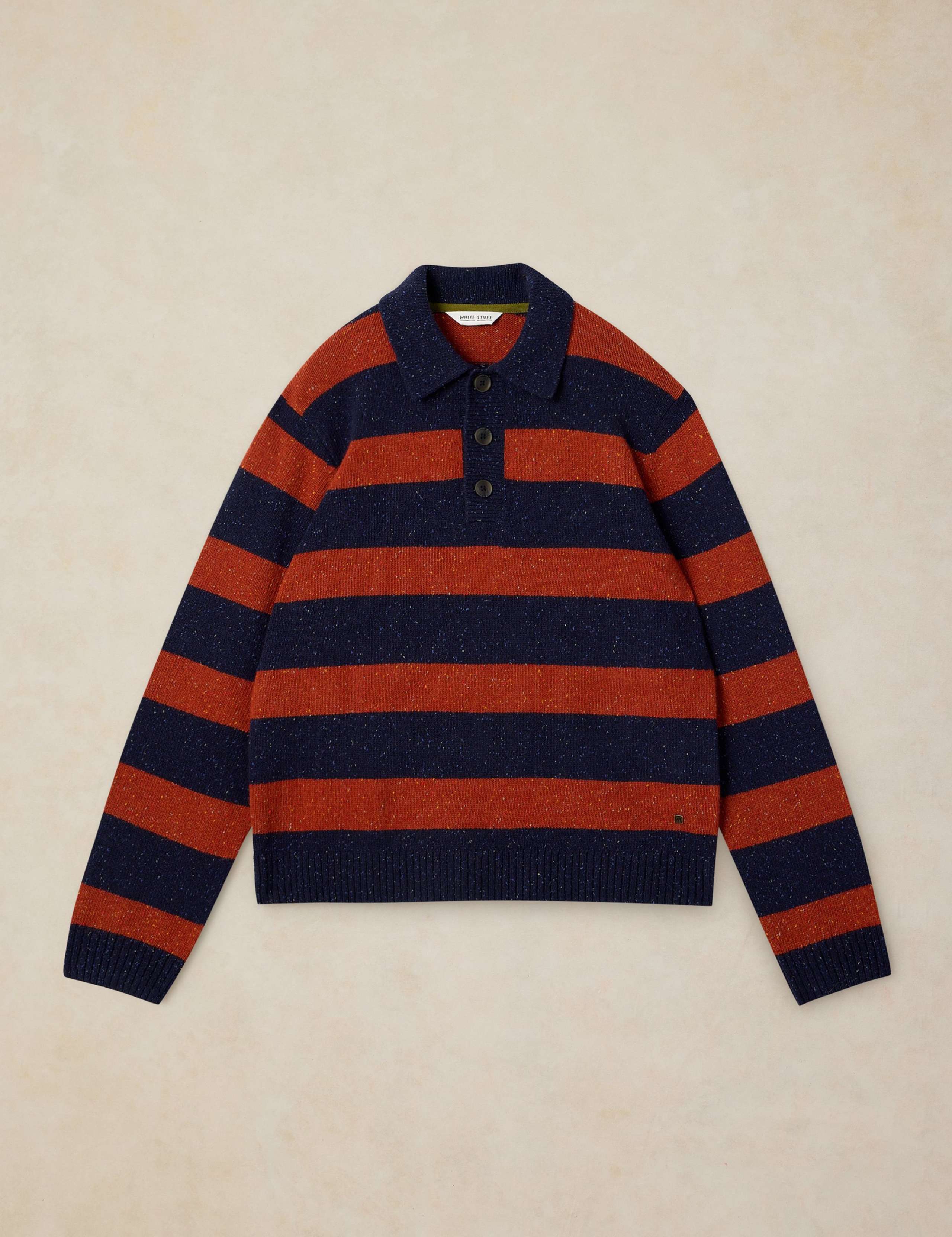 Buckley Wool Rich Striped V Neck Rugby Jumper 2 of 6