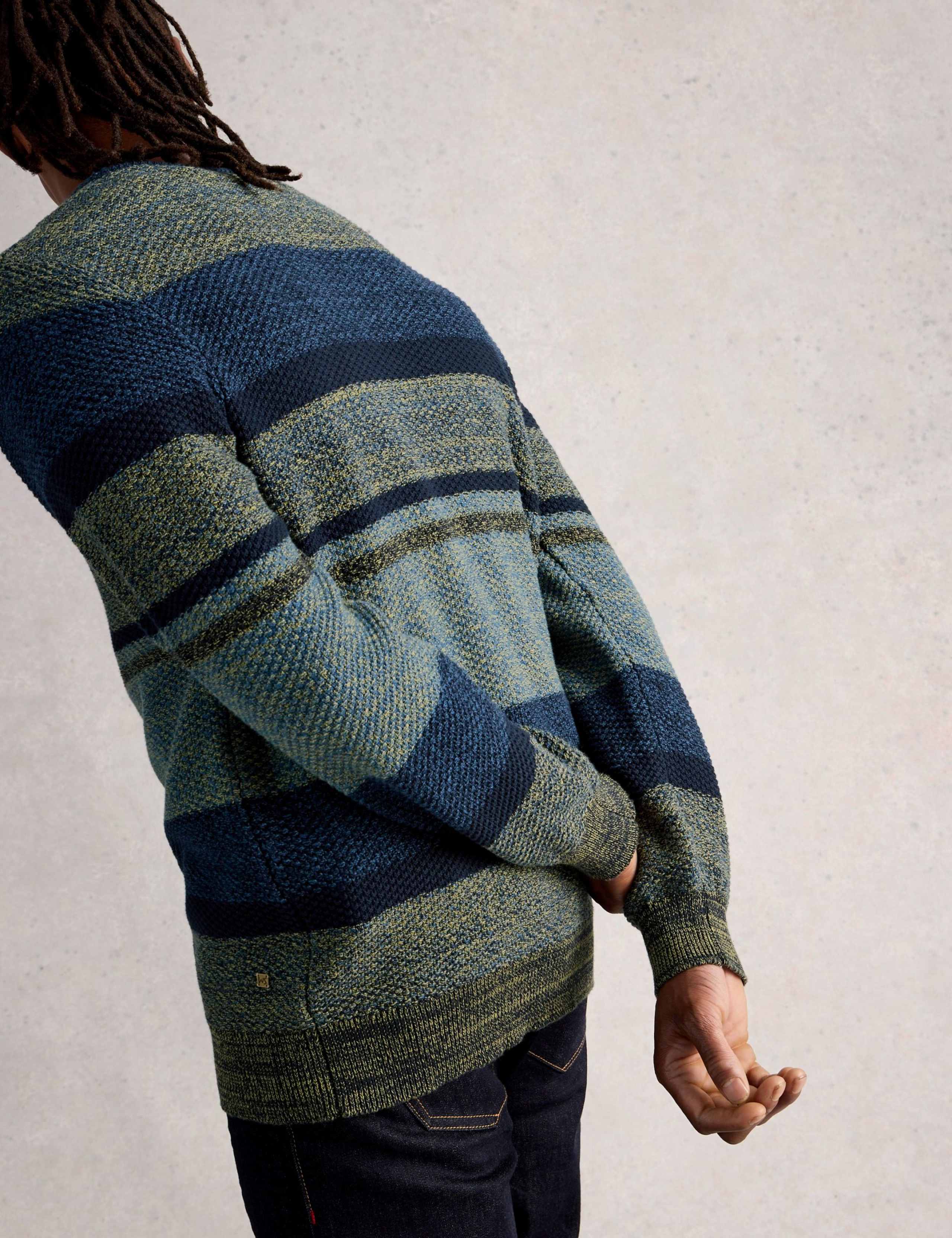 Pure Cotton Colour Block Crew Neck Jumper 4 of 6