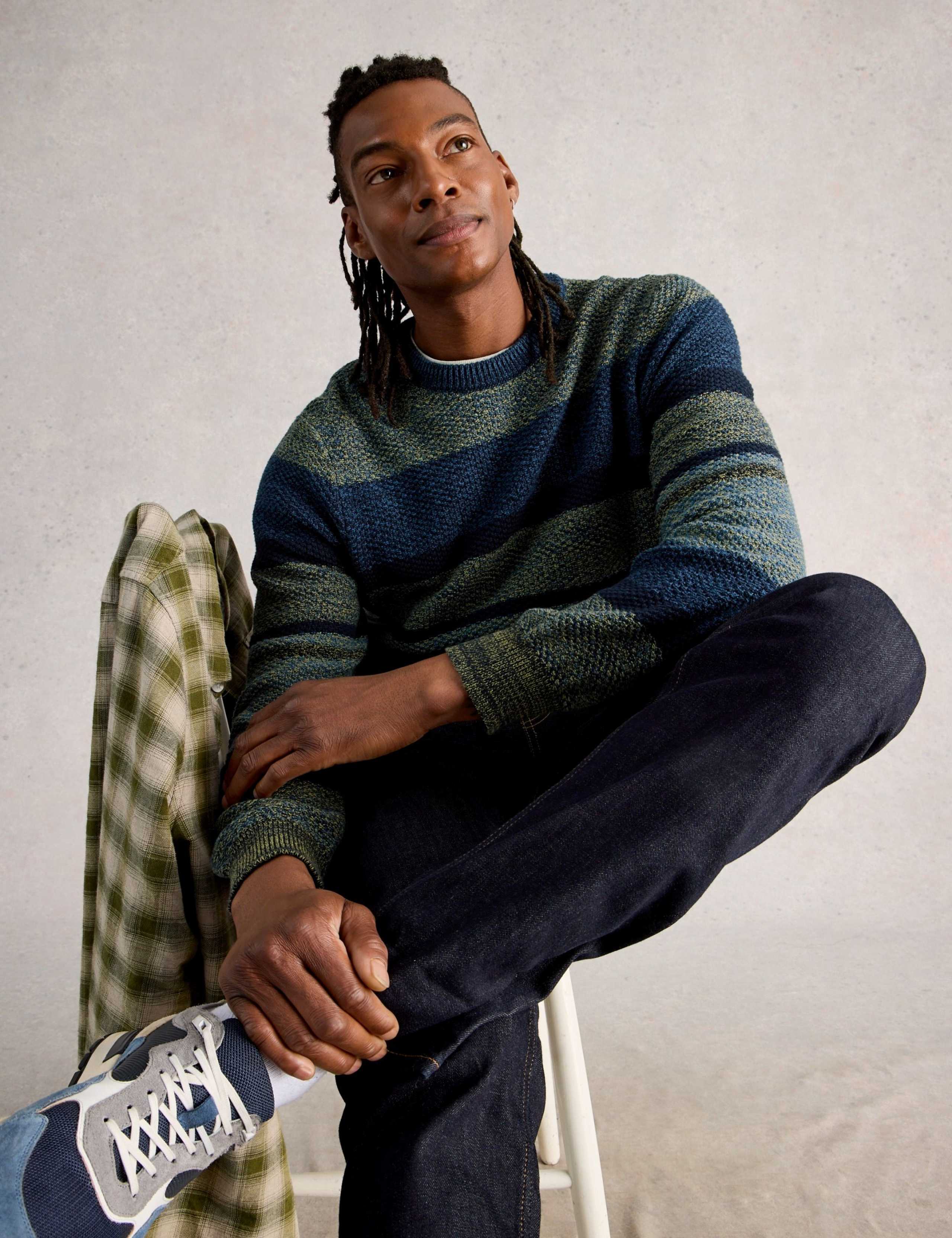 Pure Cotton Colour Block Crew Neck Jumper 5 of 6