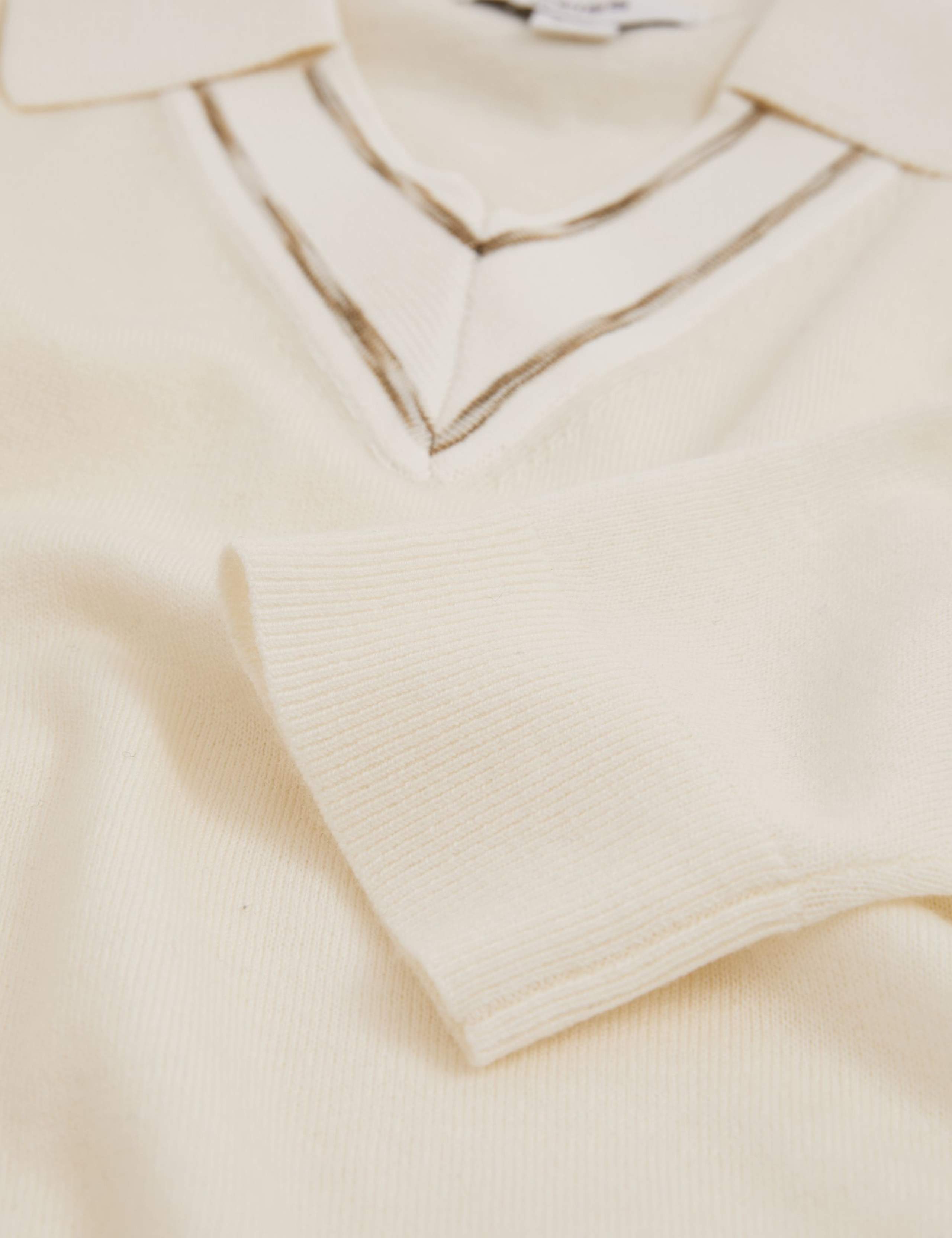 Pure Wool Collared Knitted Cricket Jumper (4-14 Yrs) 4 of 4