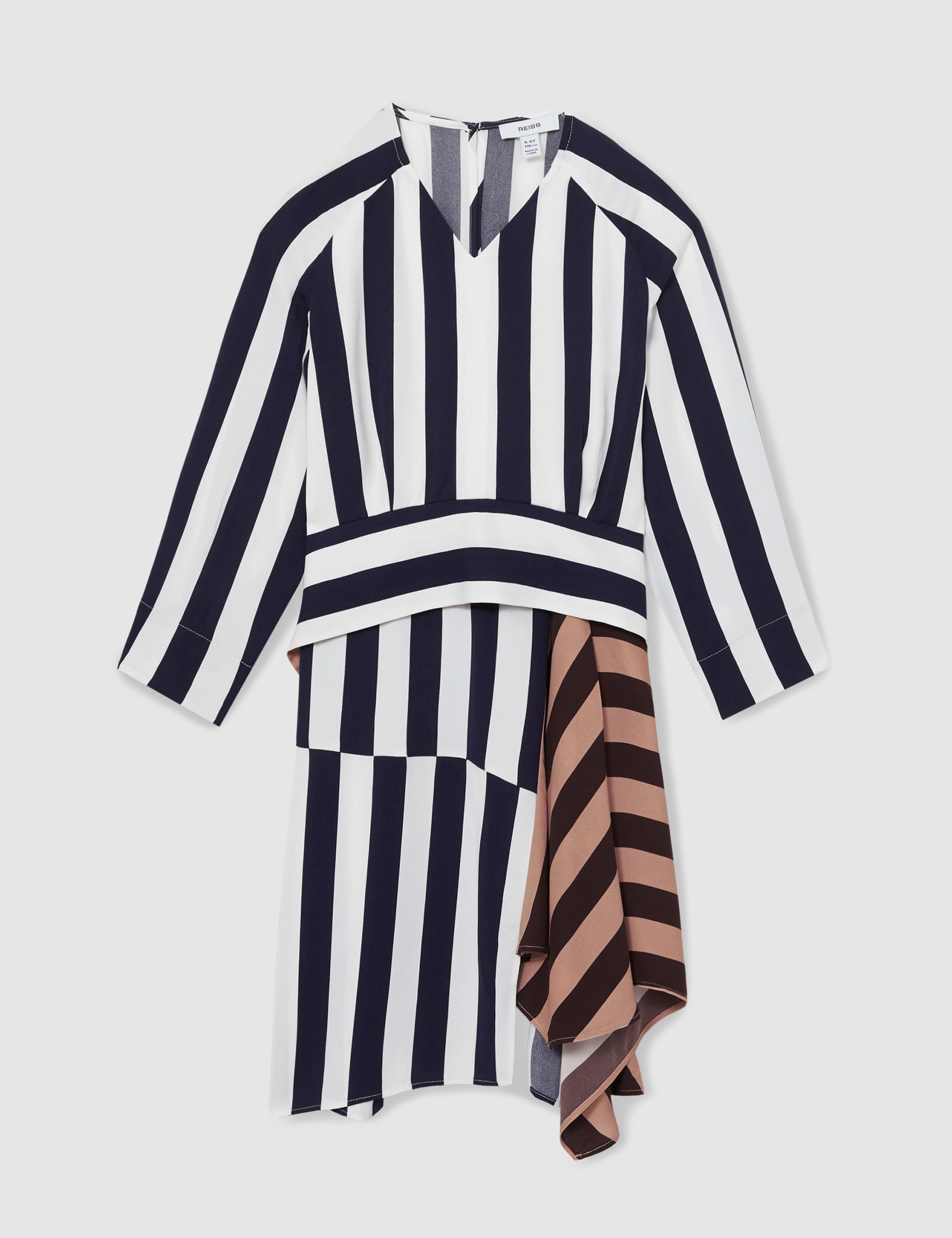 Striped V-Neck Frill Midi Dress (4-14 Yrs) 2 of 4