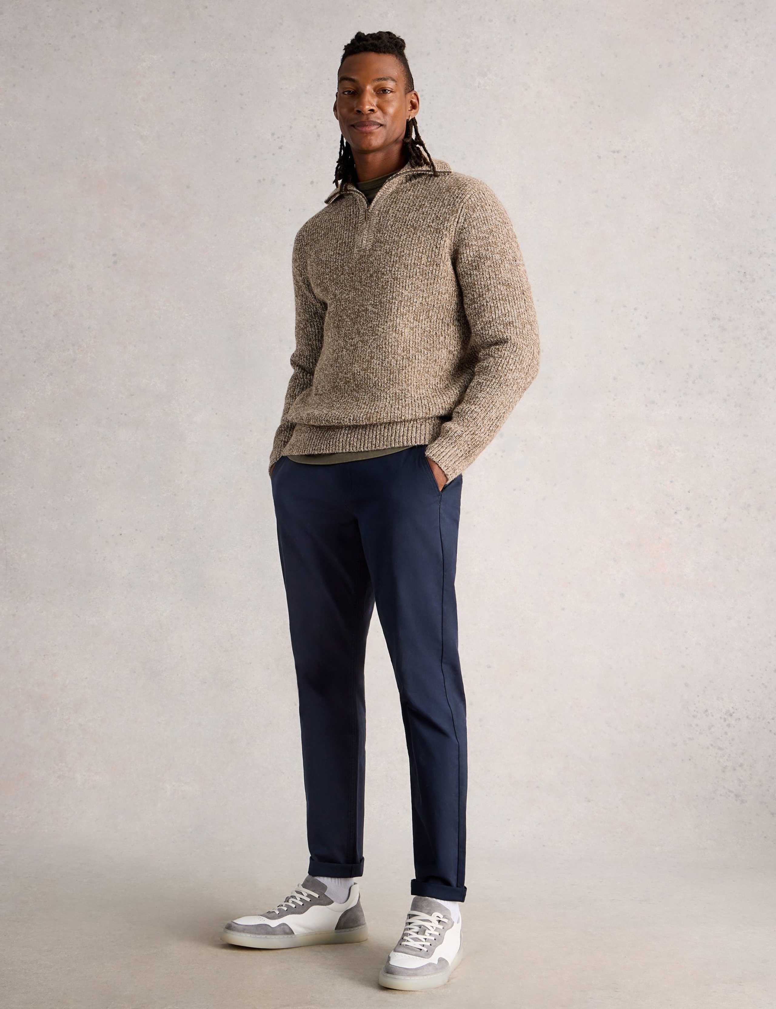 Textured Funnel Neck Half Zip Jumper 1 of 6