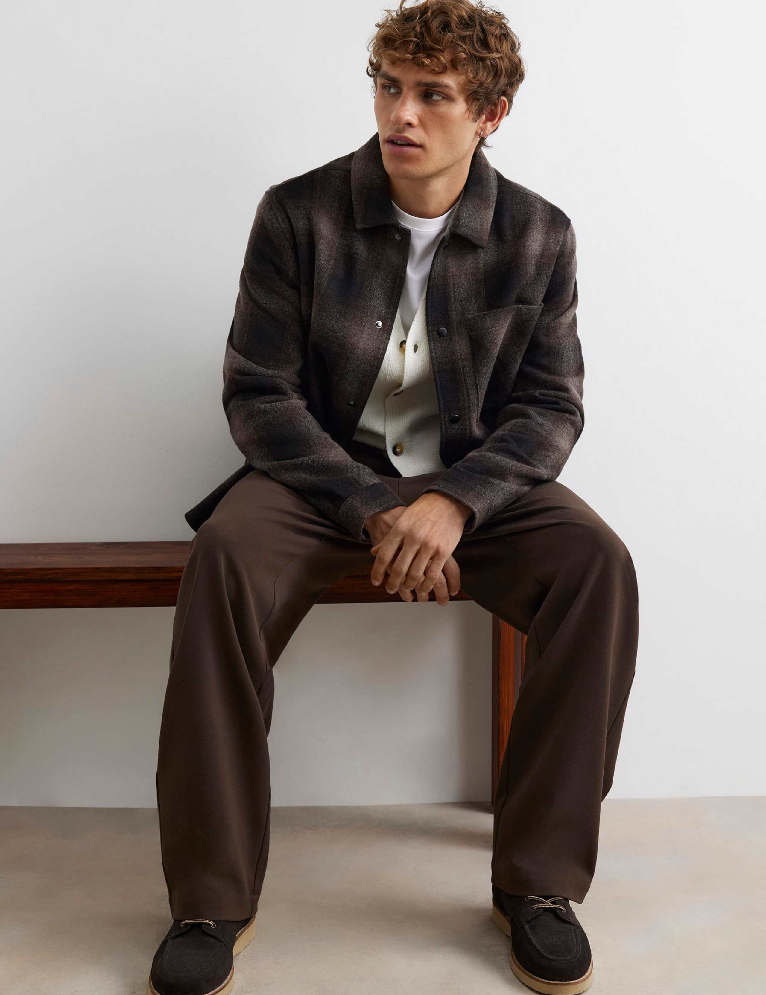 Regular Fit Pure Cotton Checked Overshirt 3 of 4