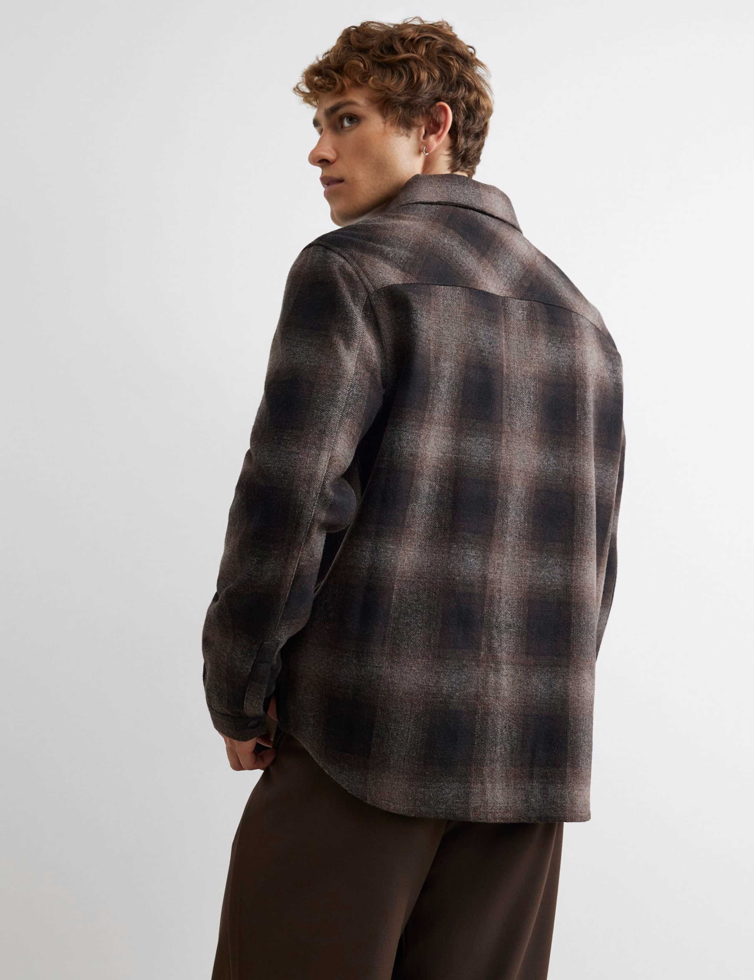Regular Fit Pure Cotton Checked Overshirt 4 of 4