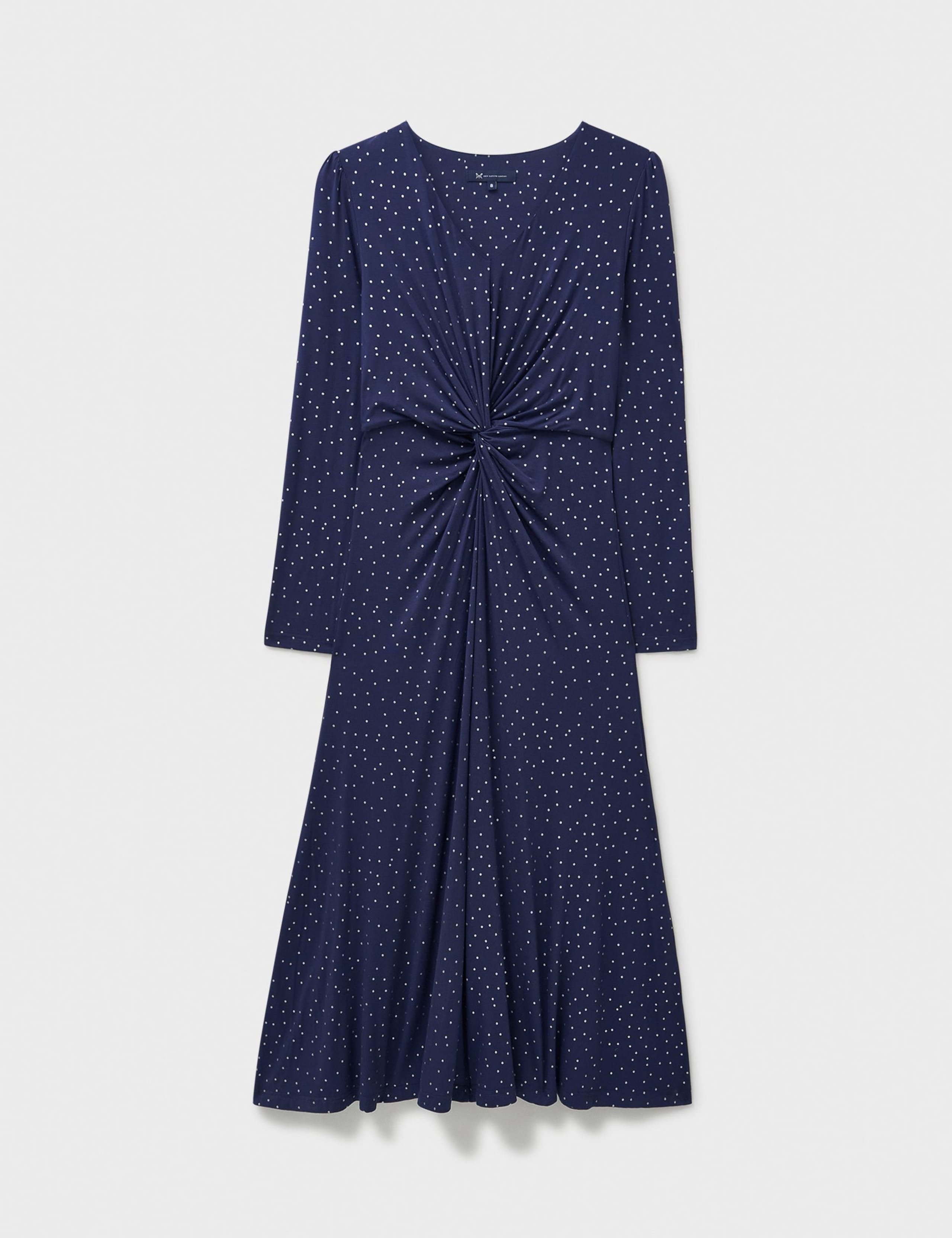 Metallic Polka Dot V-Neck Midi Skater Dress 2 of 5