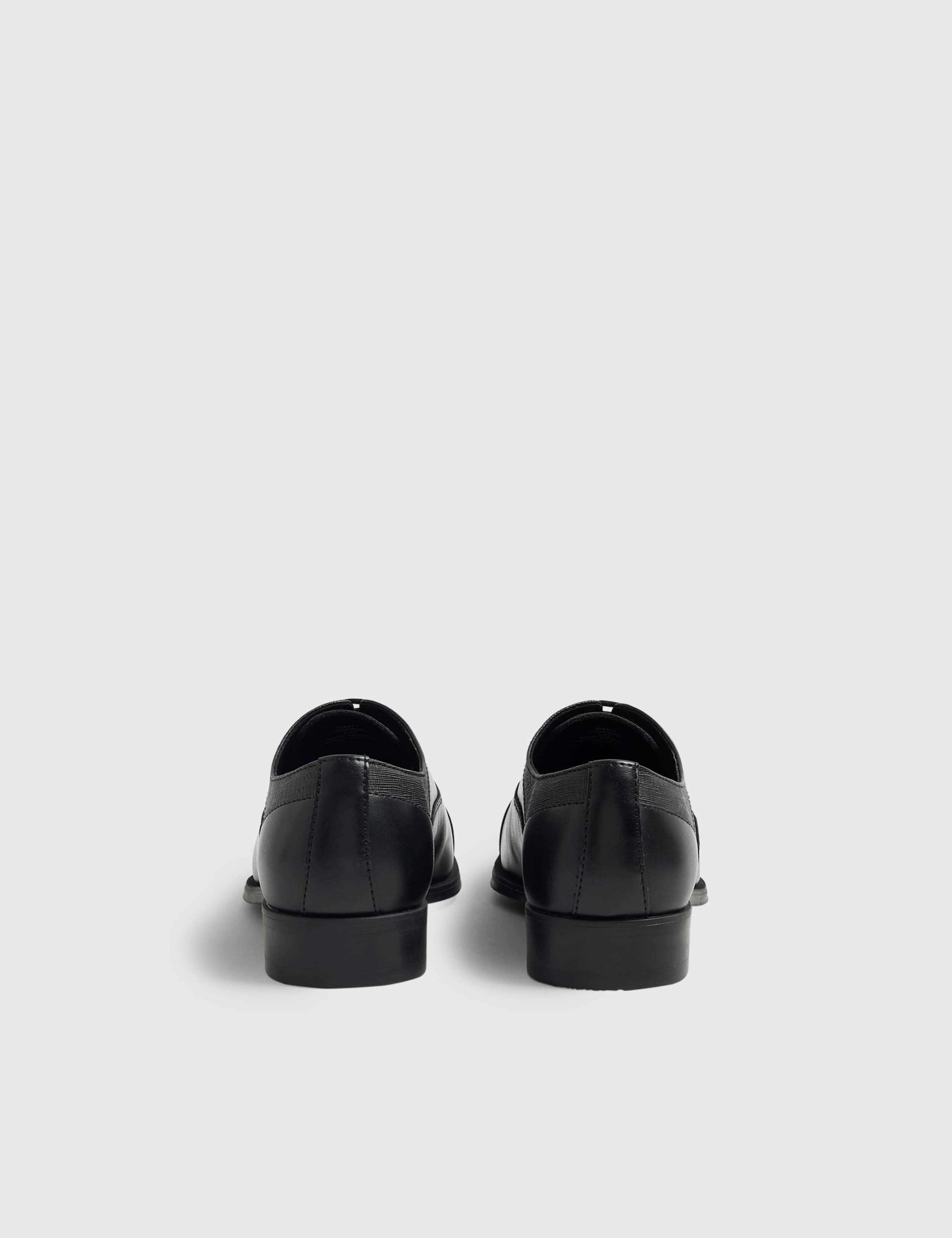 Faux Leather Textured Lace Up Derby Shoes 2 of 5
