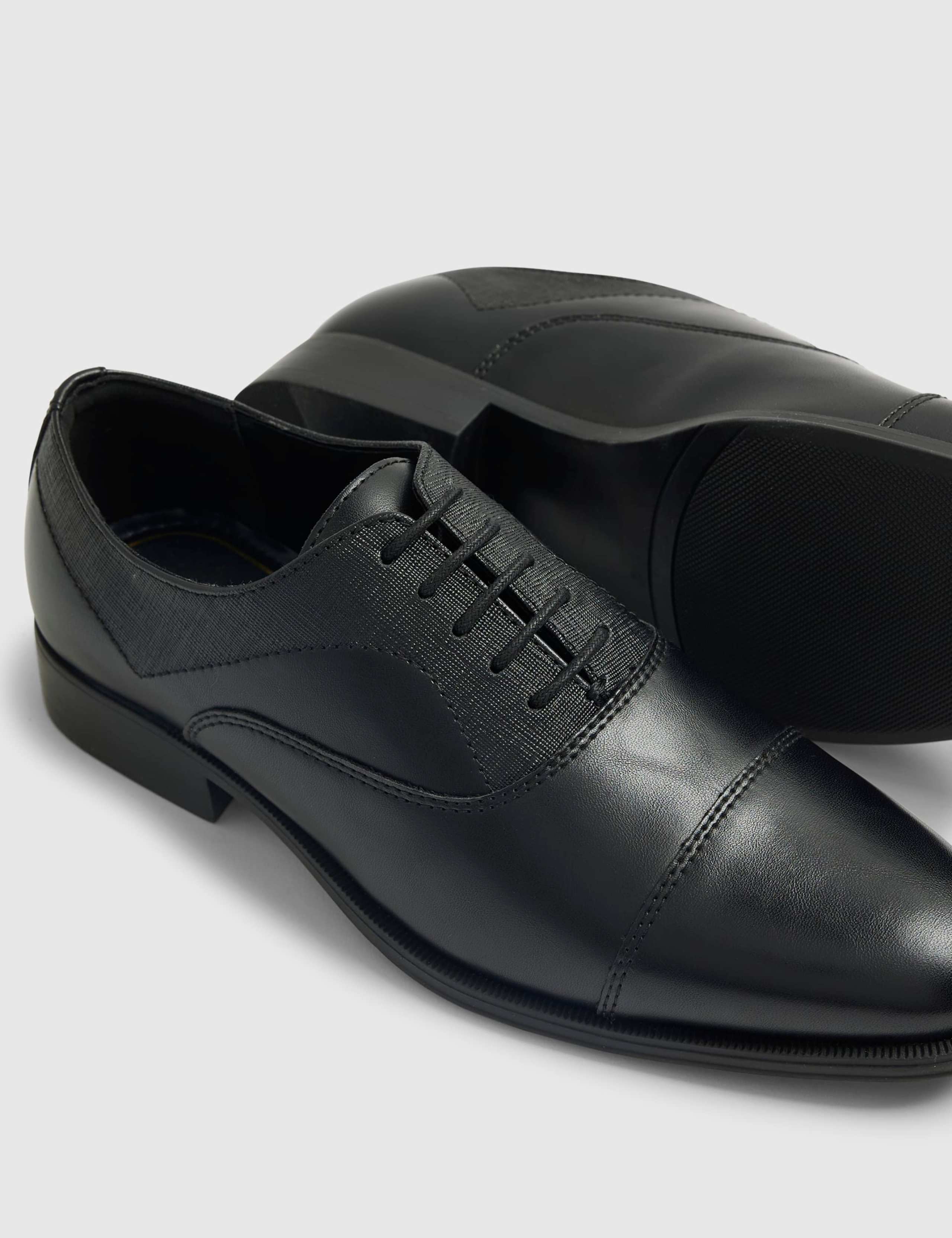 Faux Leather Textured Lace Up Derby Shoes 5 of 5