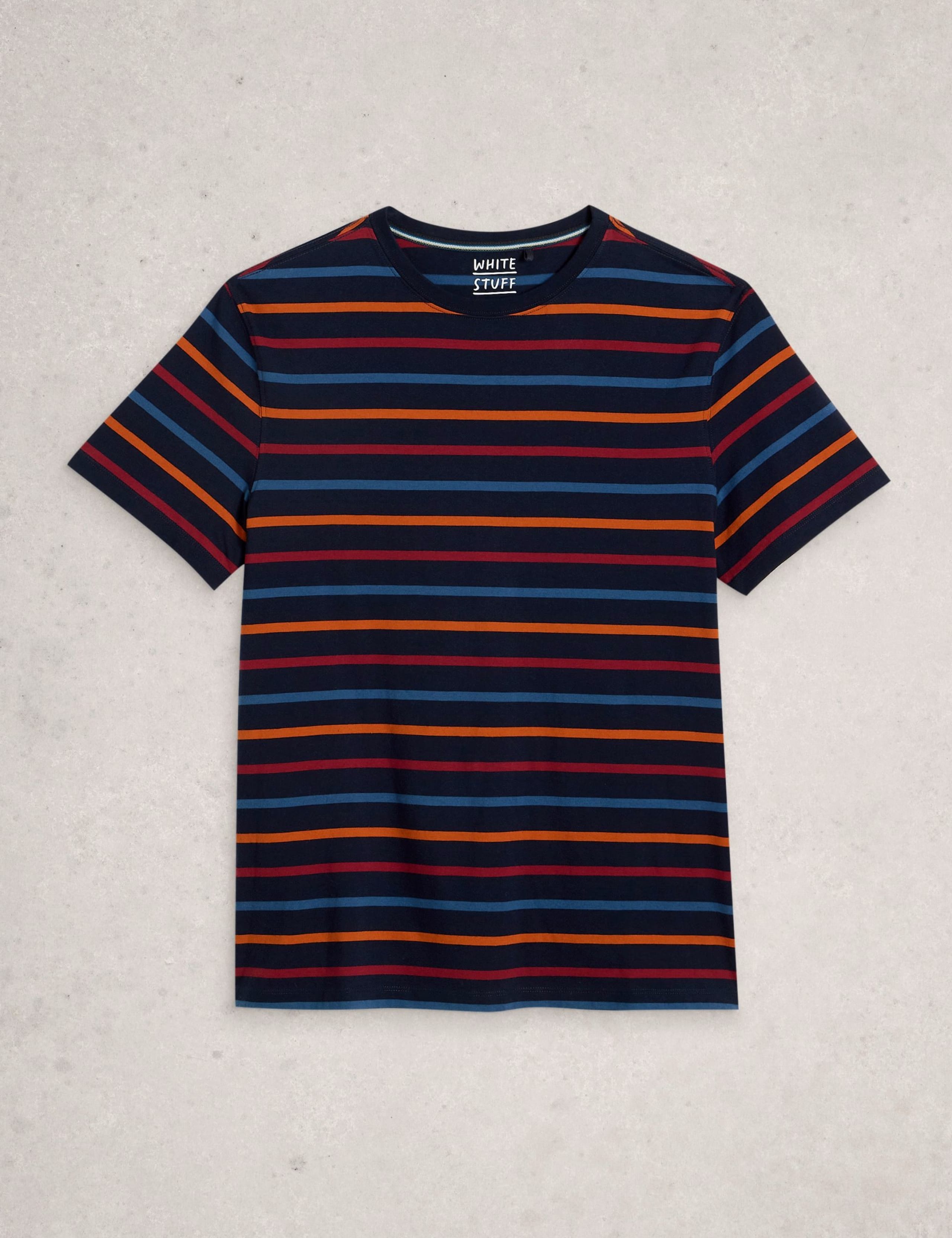 Pure Cotton Striped Crew Neck T-Shirt 2 of 6