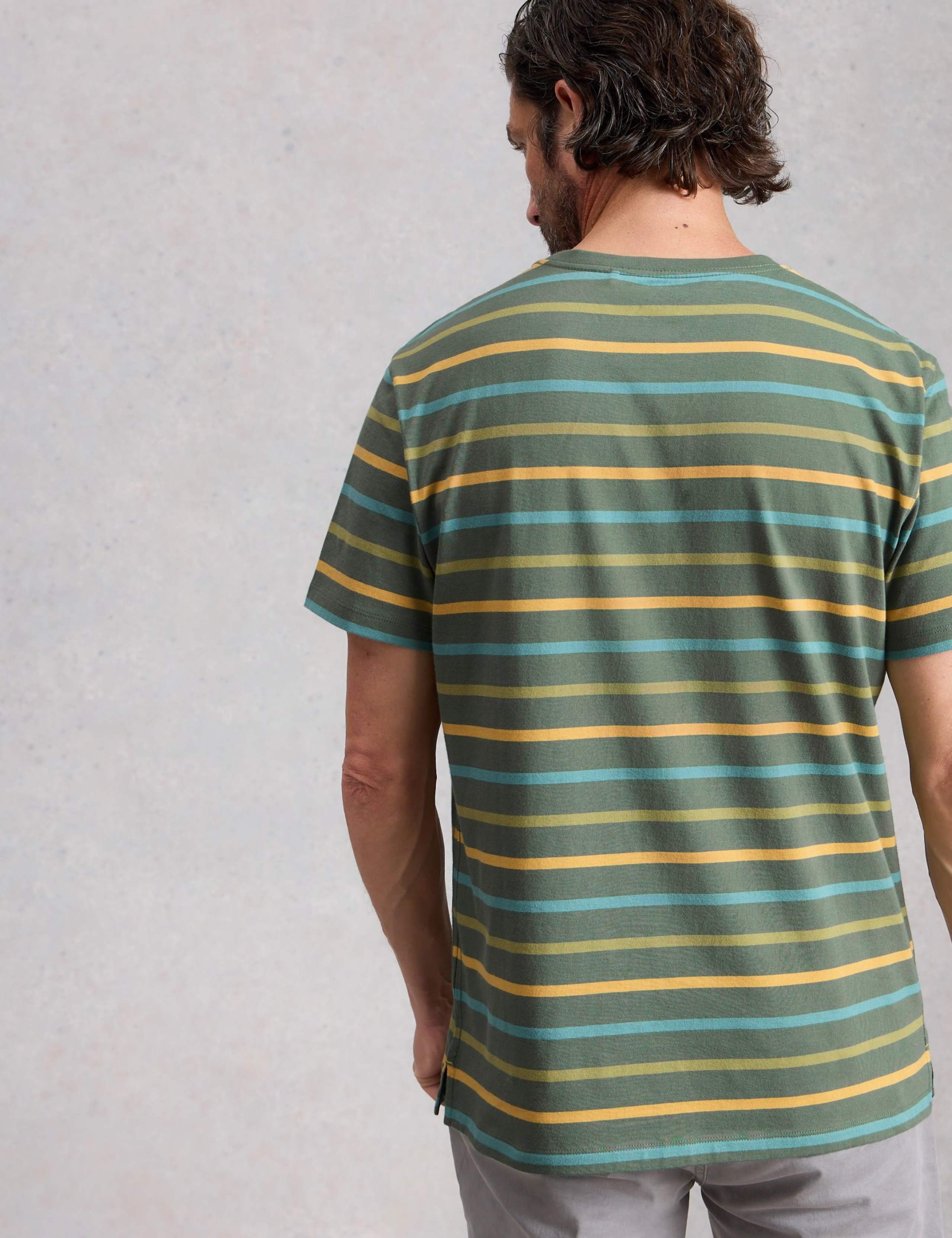 Pure Cotton Striped Crew Neck T-Shirt 4 of 6