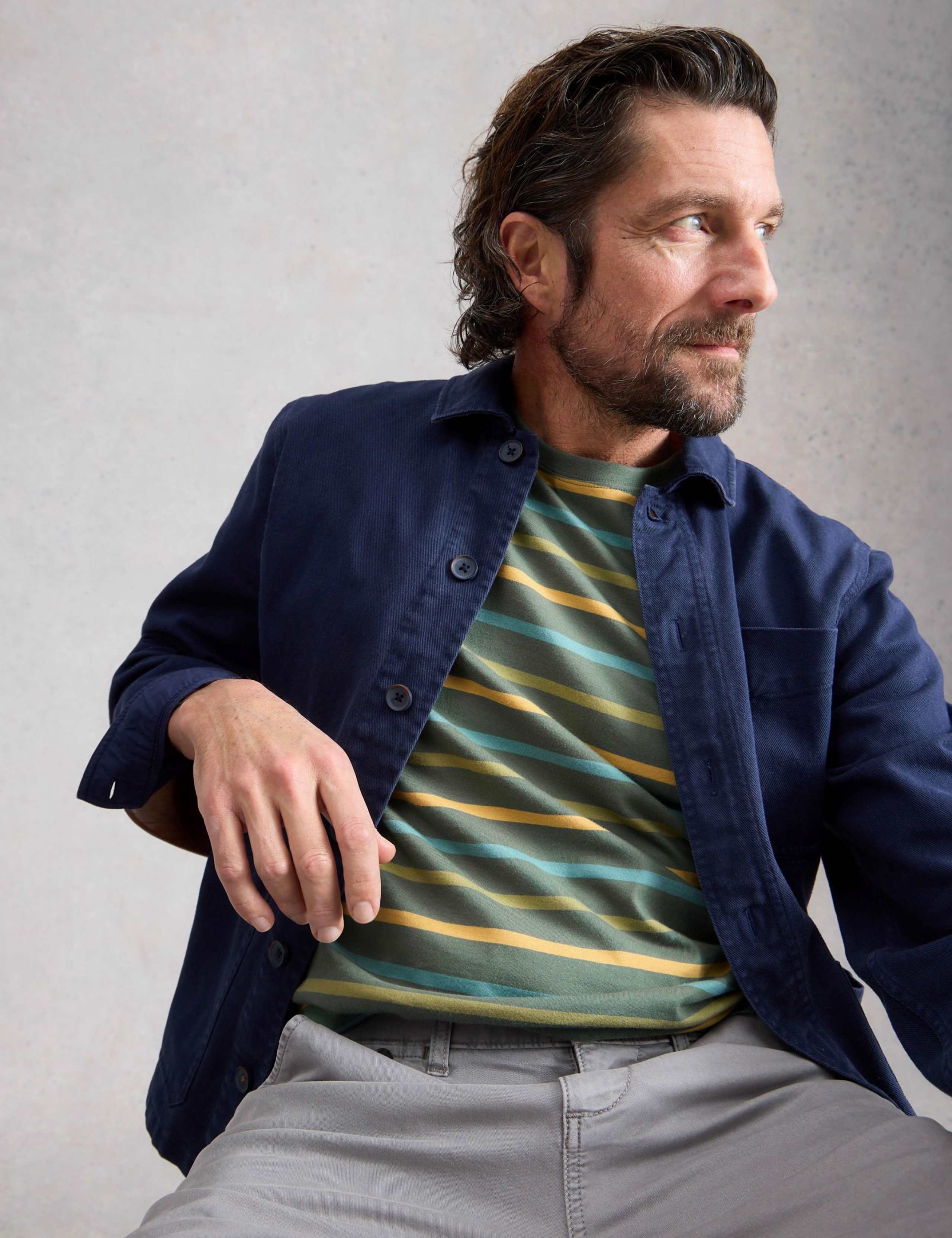 Pure Cotton Striped Crew Neck T-Shirt 6 of 6