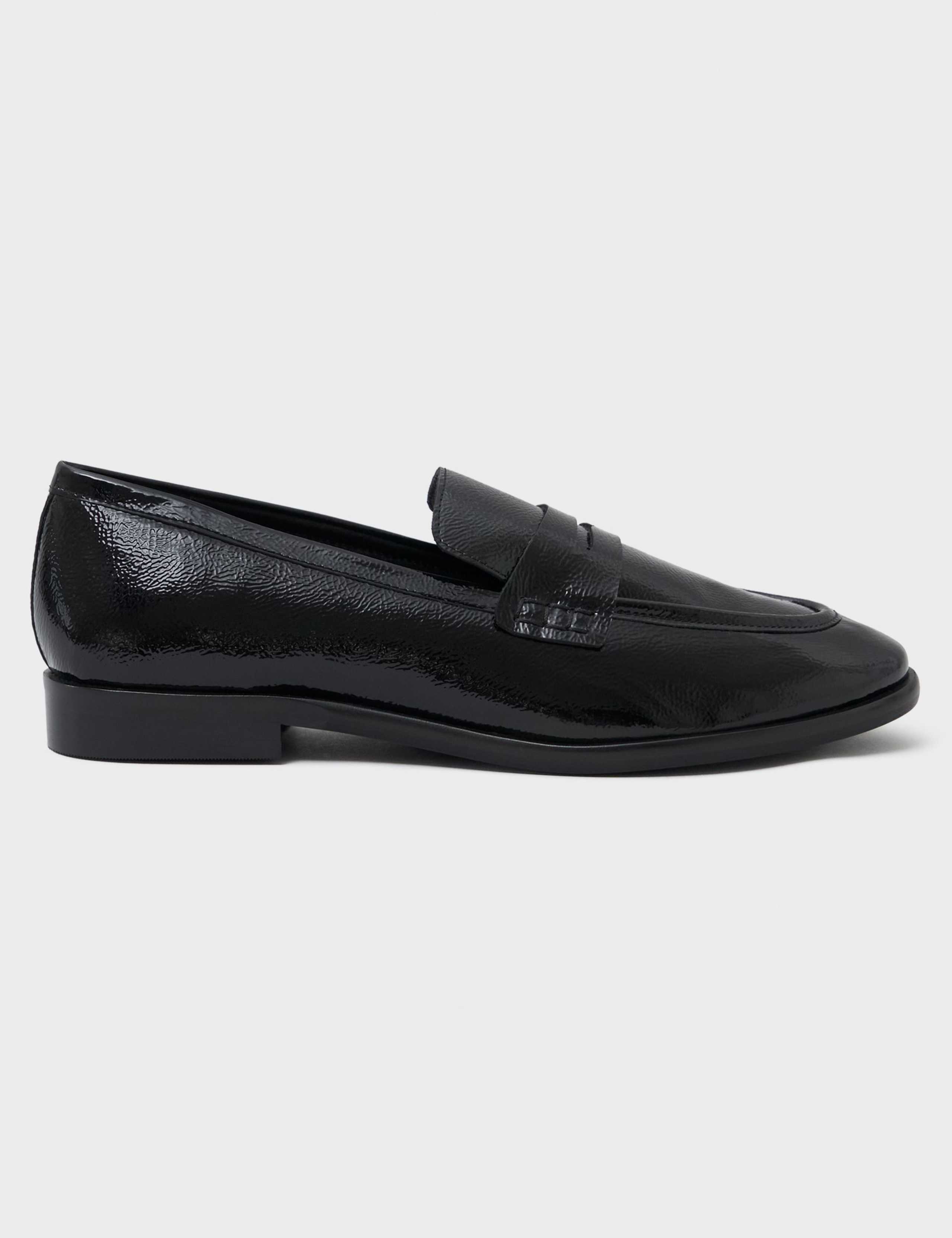 Leather Patent Block Heel Loafers 1 of 4