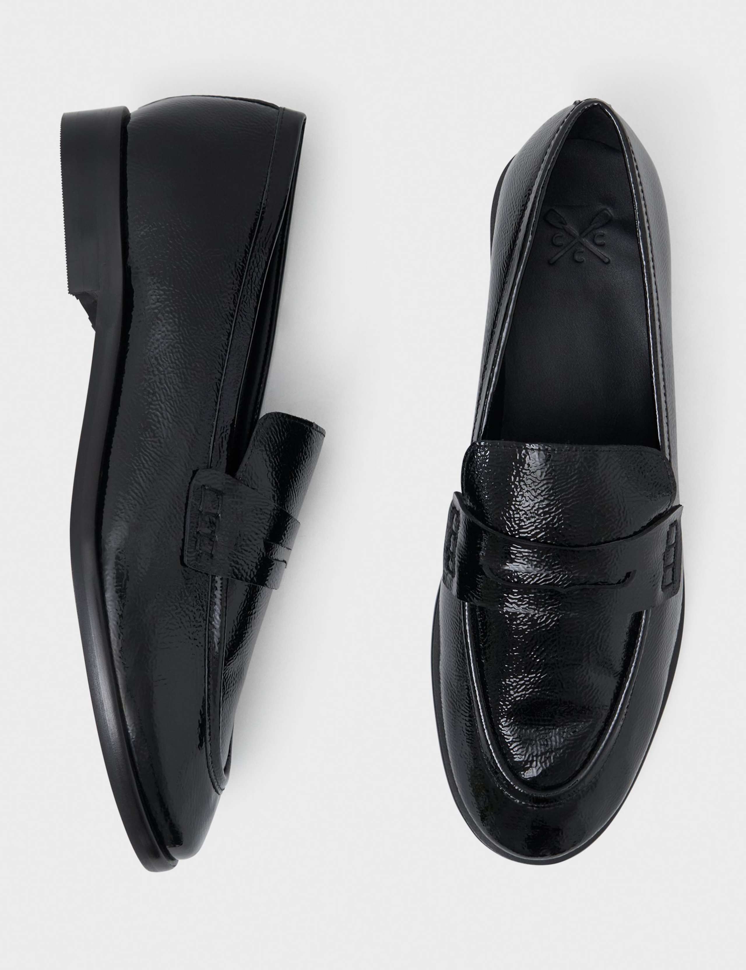 Leather Patent Block Heel Loafers 3 of 4