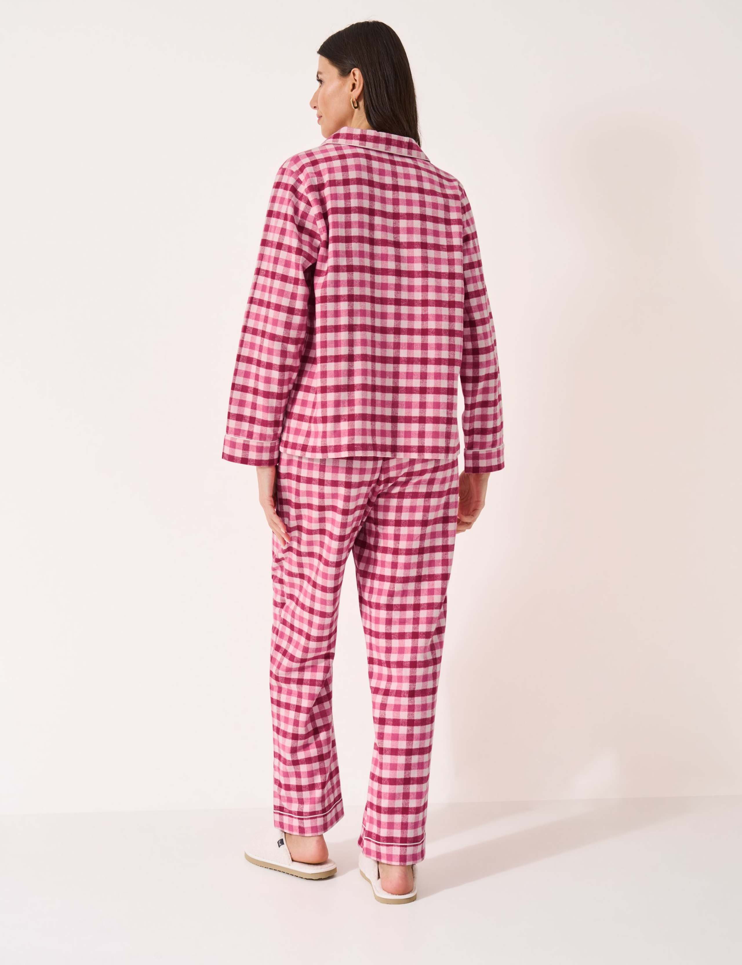 Pure Cotton Flannel Checked Pyjama Set 3 of 5