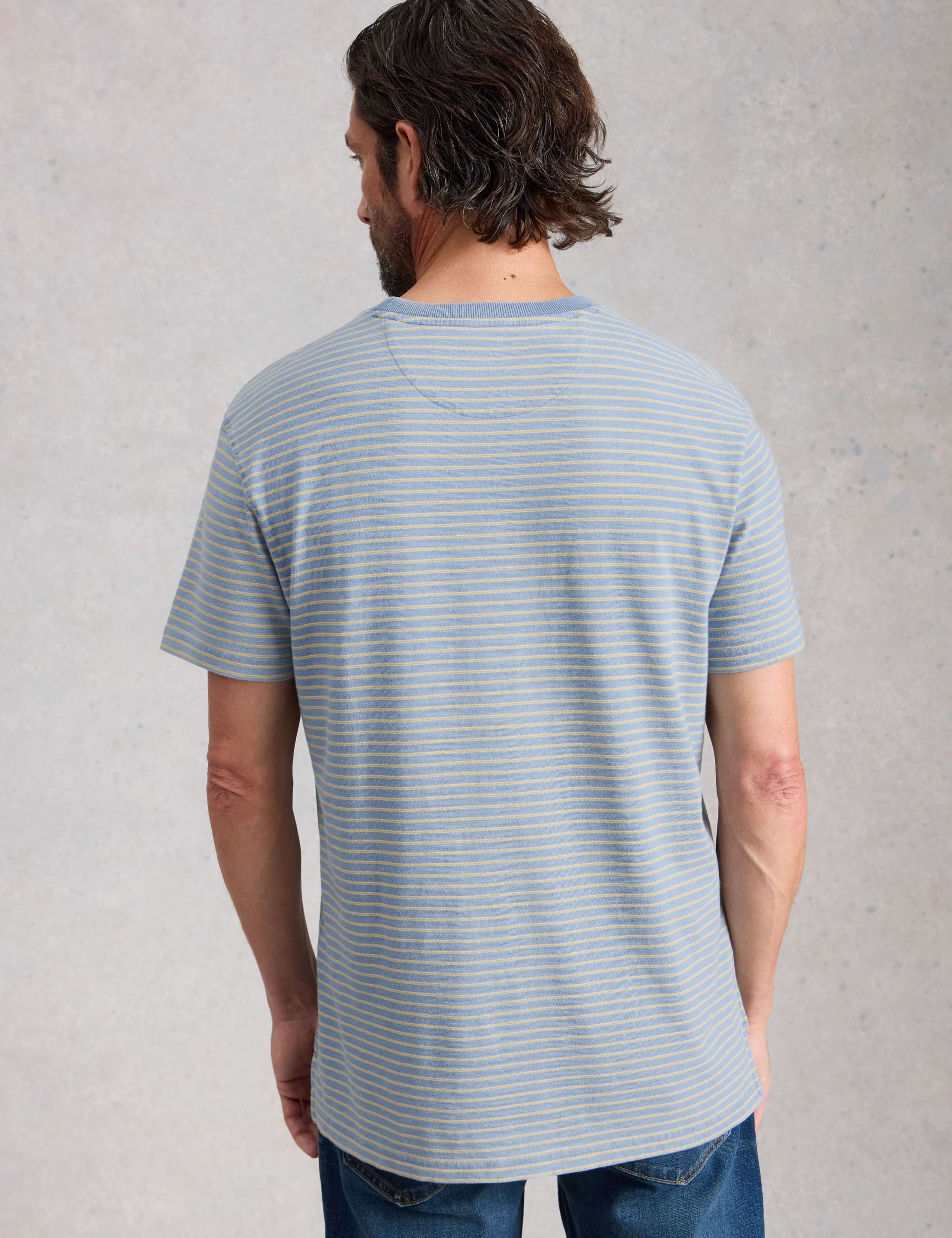 Pure Cotton Striped Crew Neck T-Shirt 3 of 5
