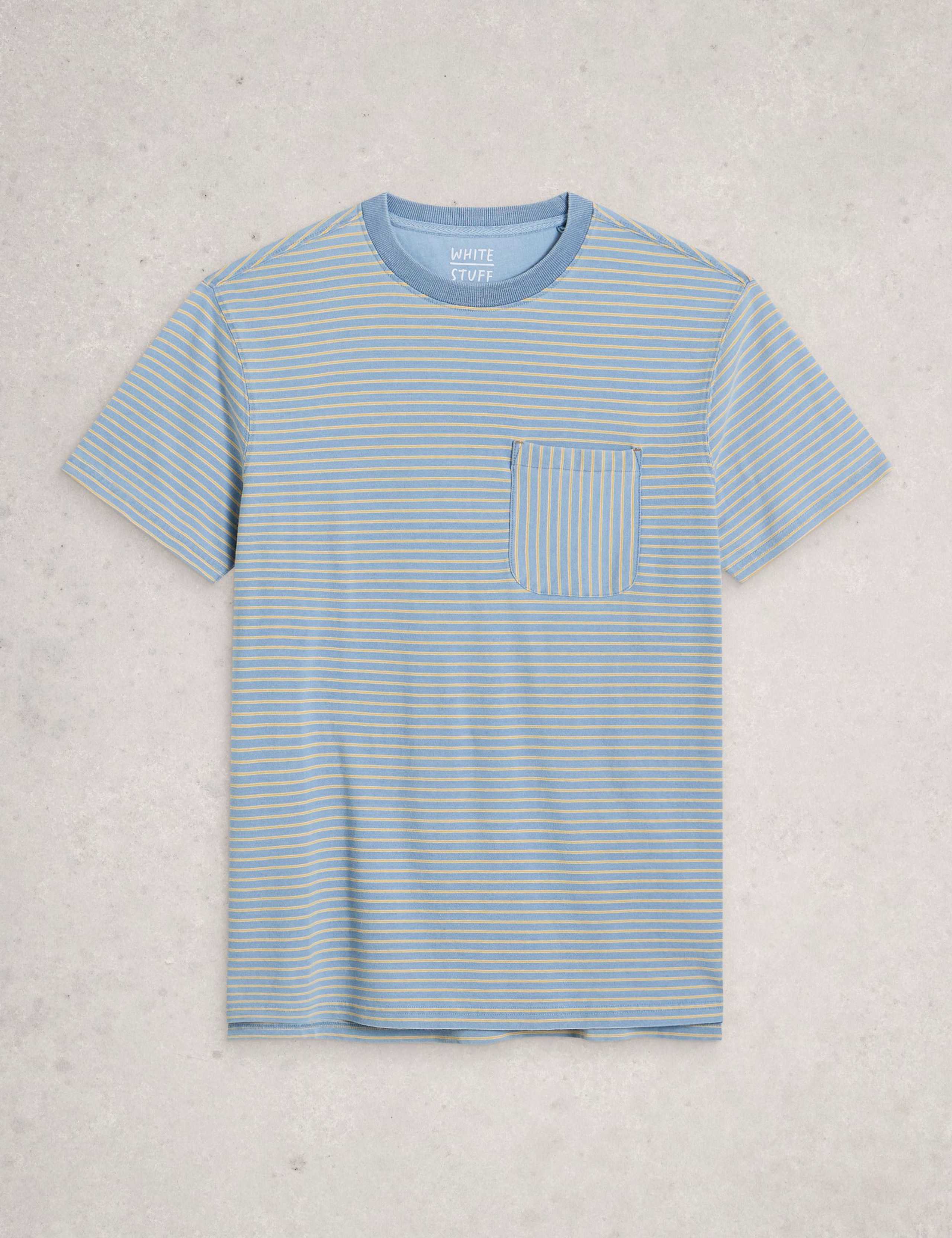 Pure Cotton Striped Crew Neck T-Shirt 2 of 5