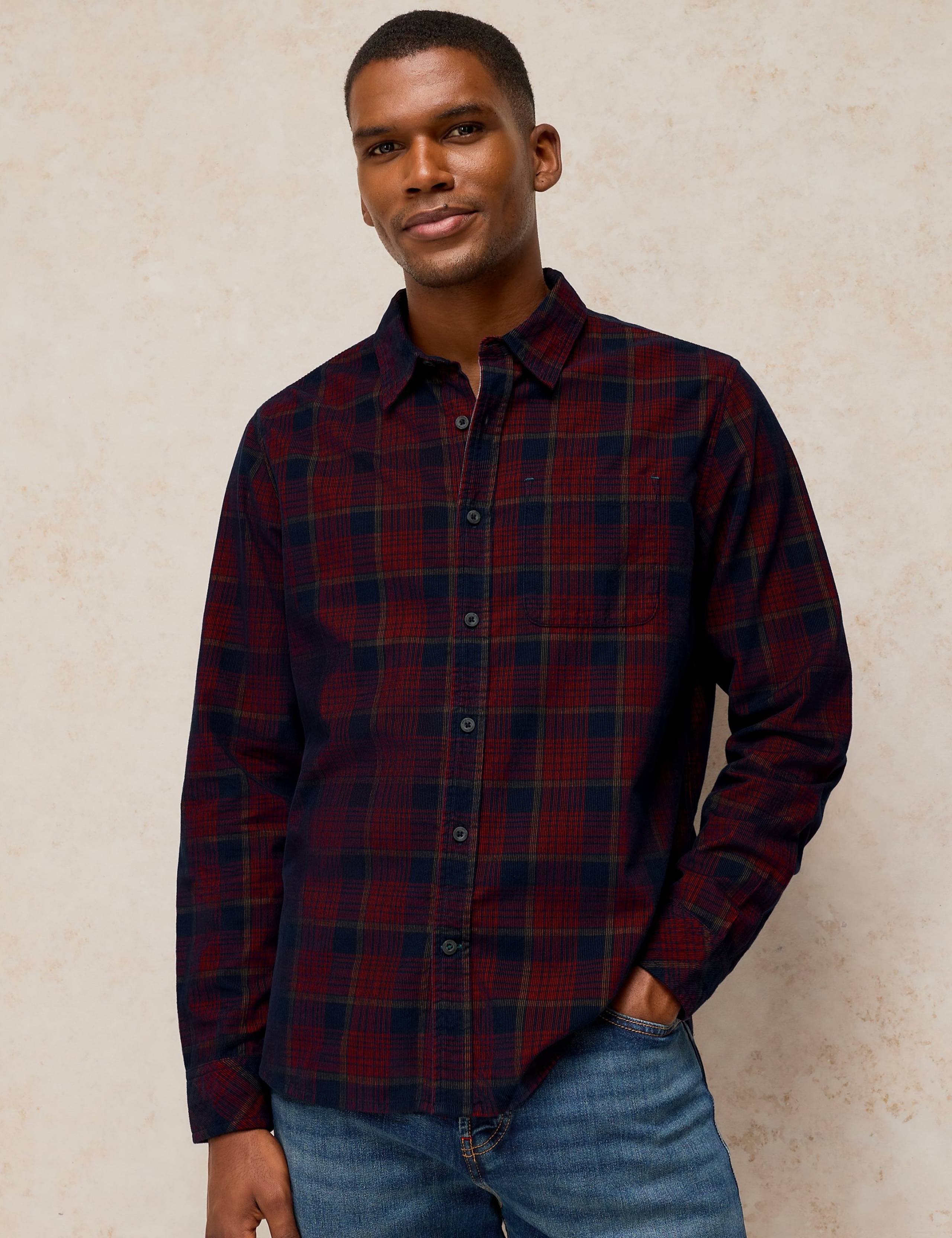 Pure Cotton Corduroy Check Shirt 1 of 6