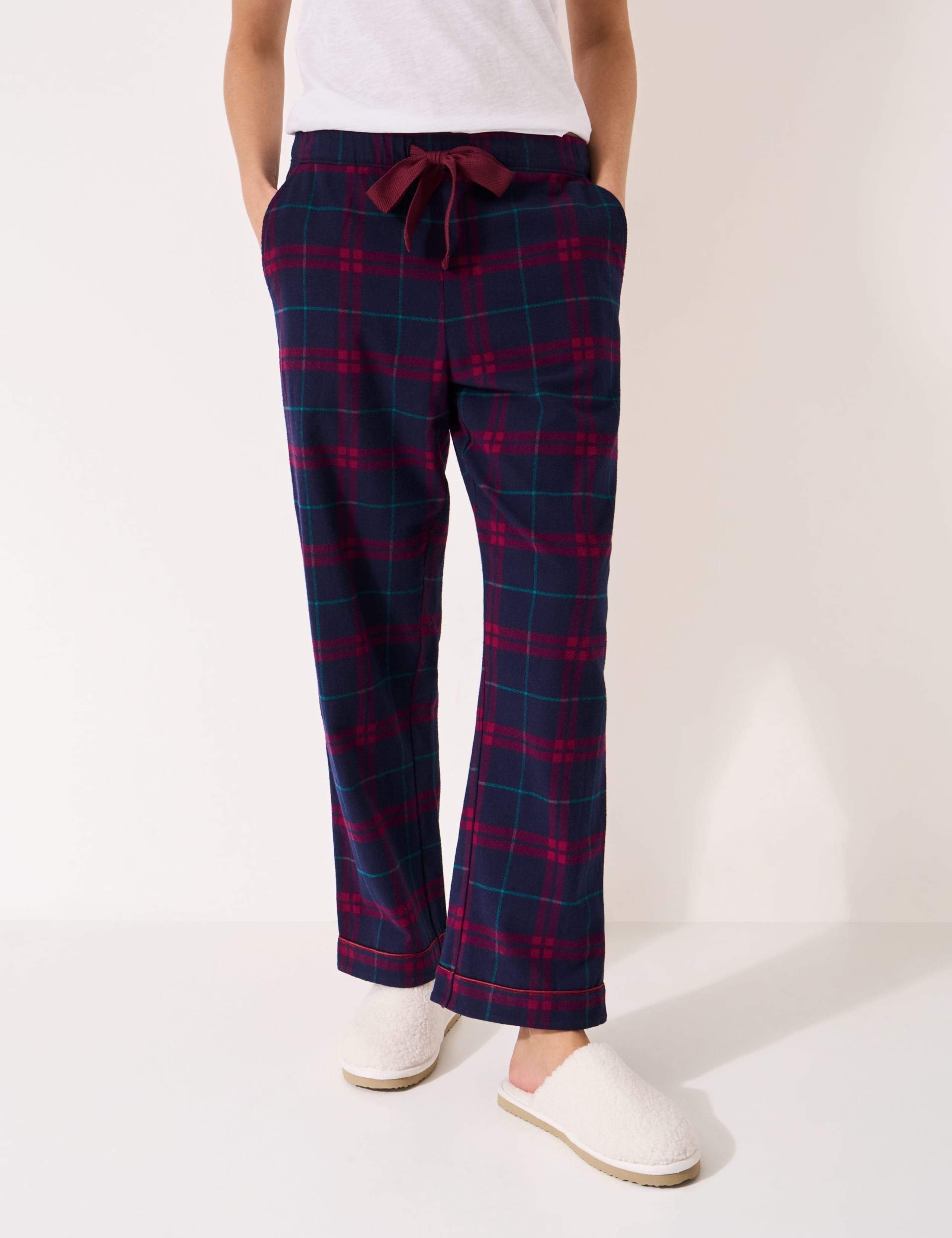 Pure Cotton Flannel Checked Pyjama Bottoms 3 of 5