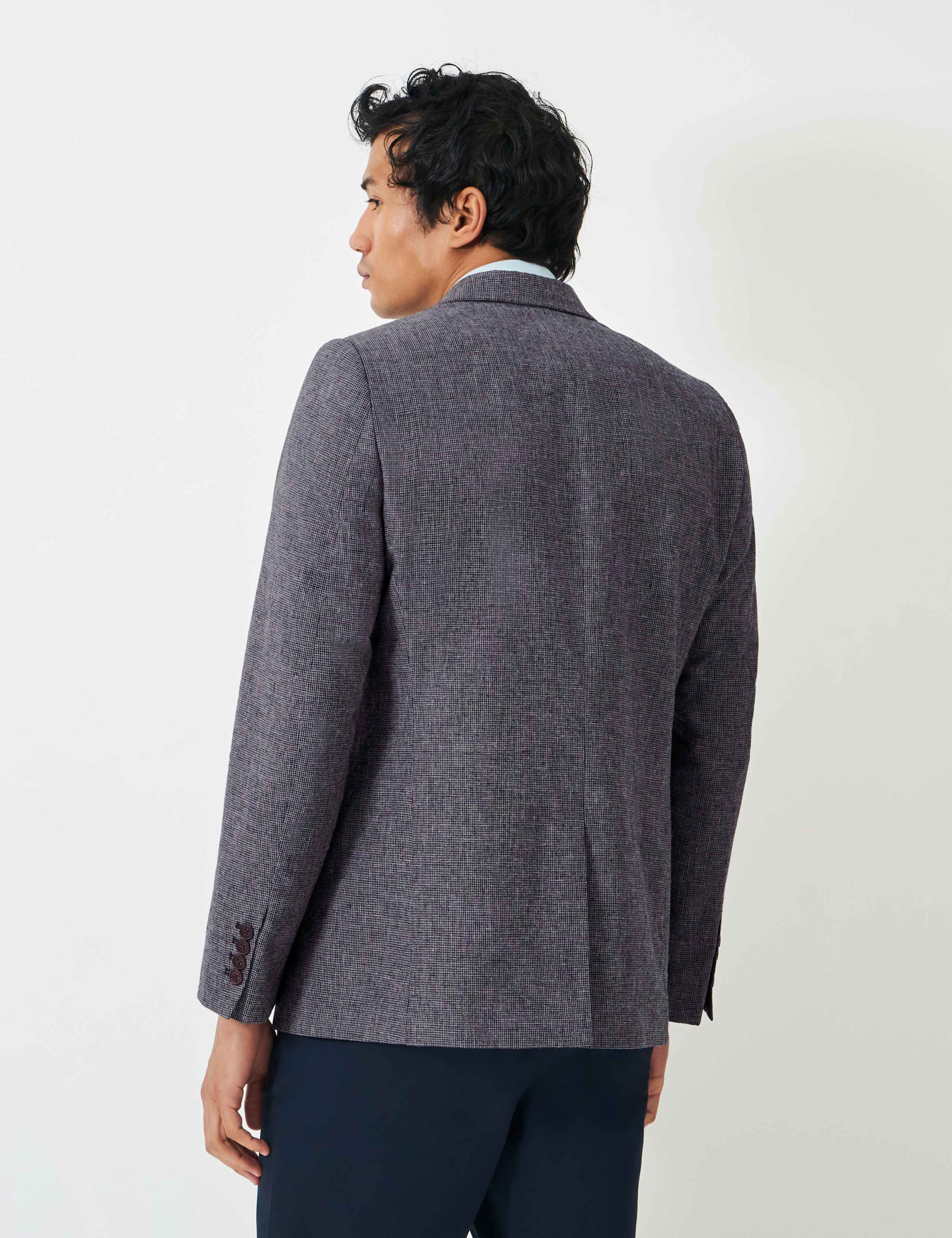 Linen Blend Checked Blazer 4 of 5
