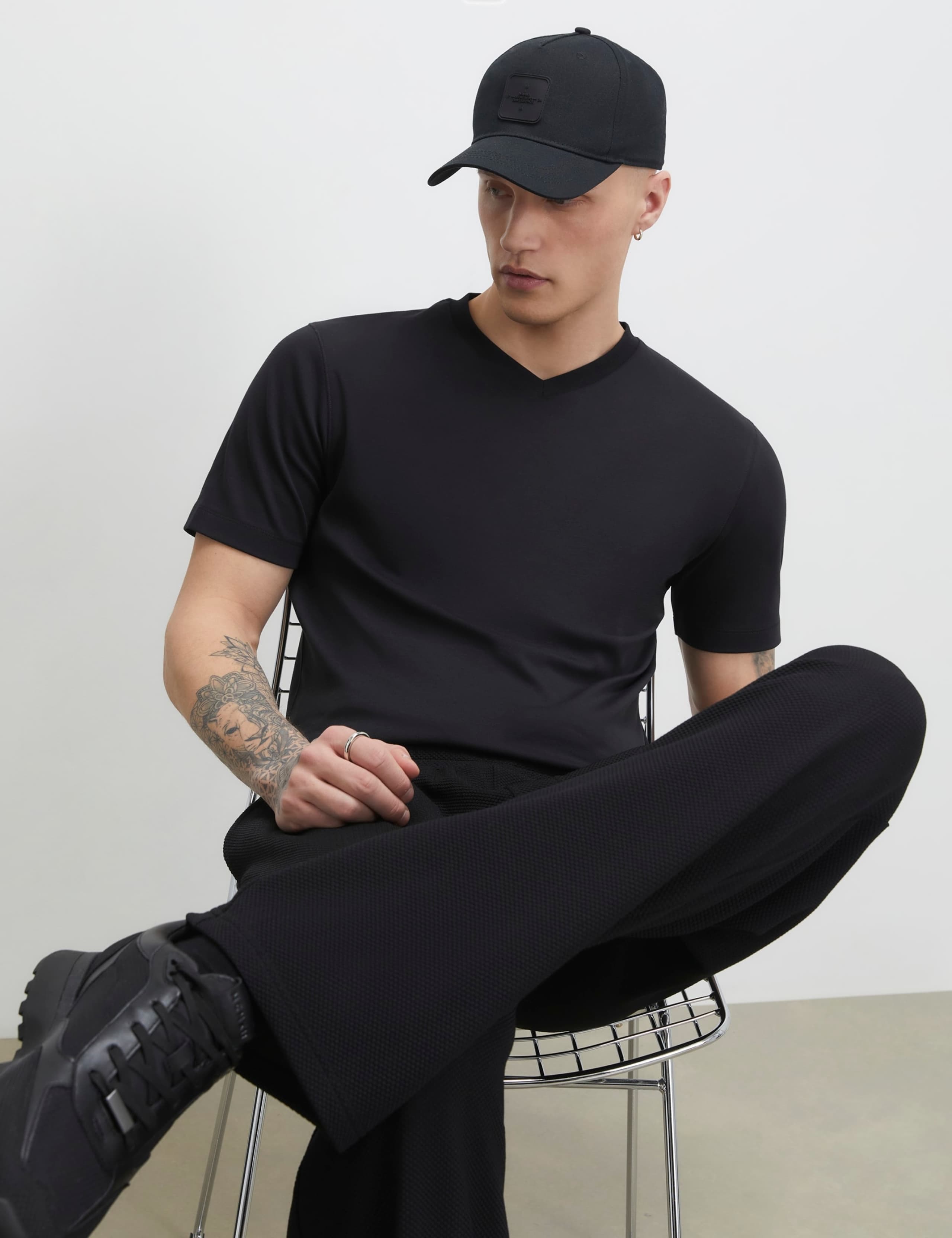 Slim Fit Pure Cotton V Neck Short Sleeve T-Shirt 3 of 6
