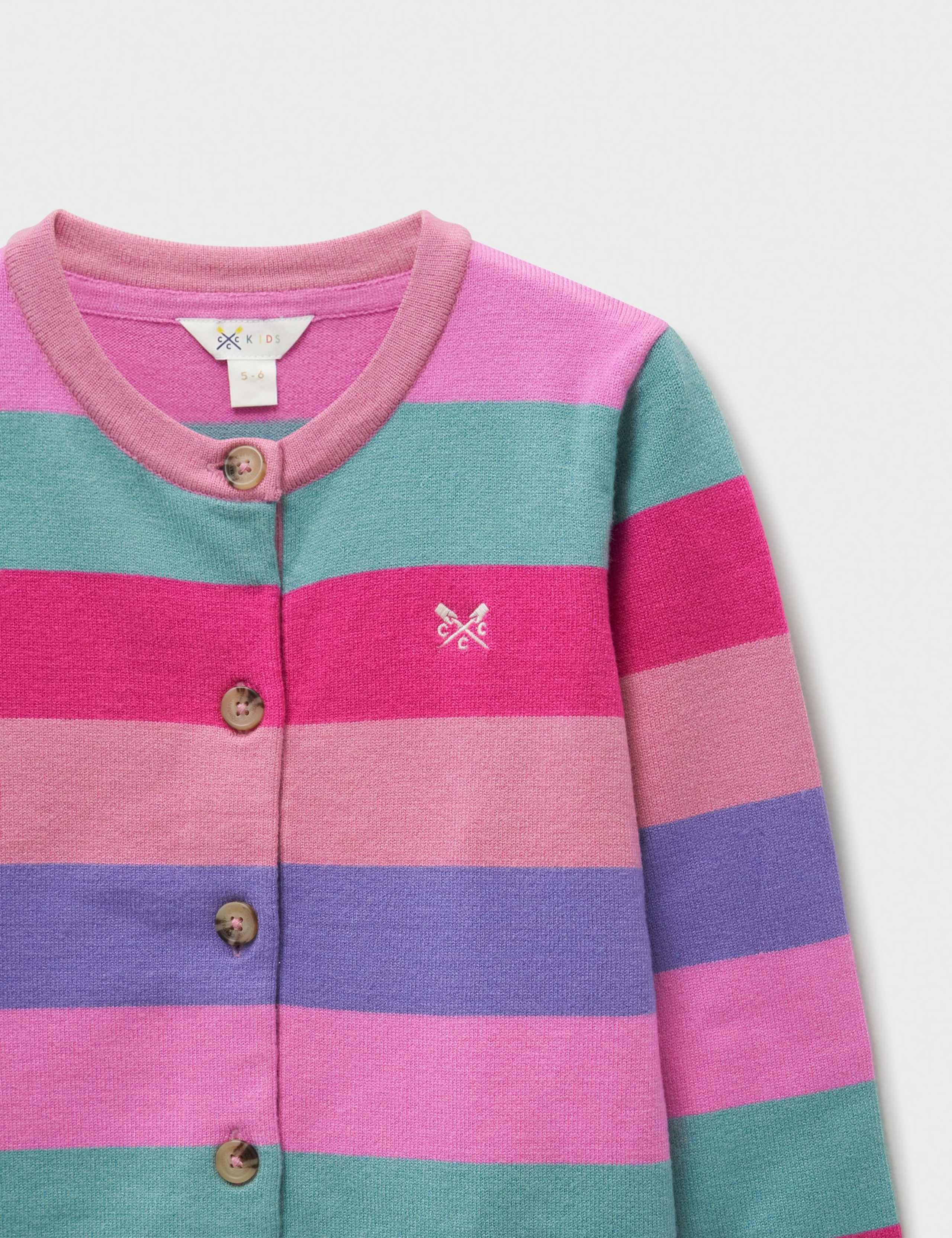 Striped Crew Neck Cardigan (3-12 Yrs) 2 of 3