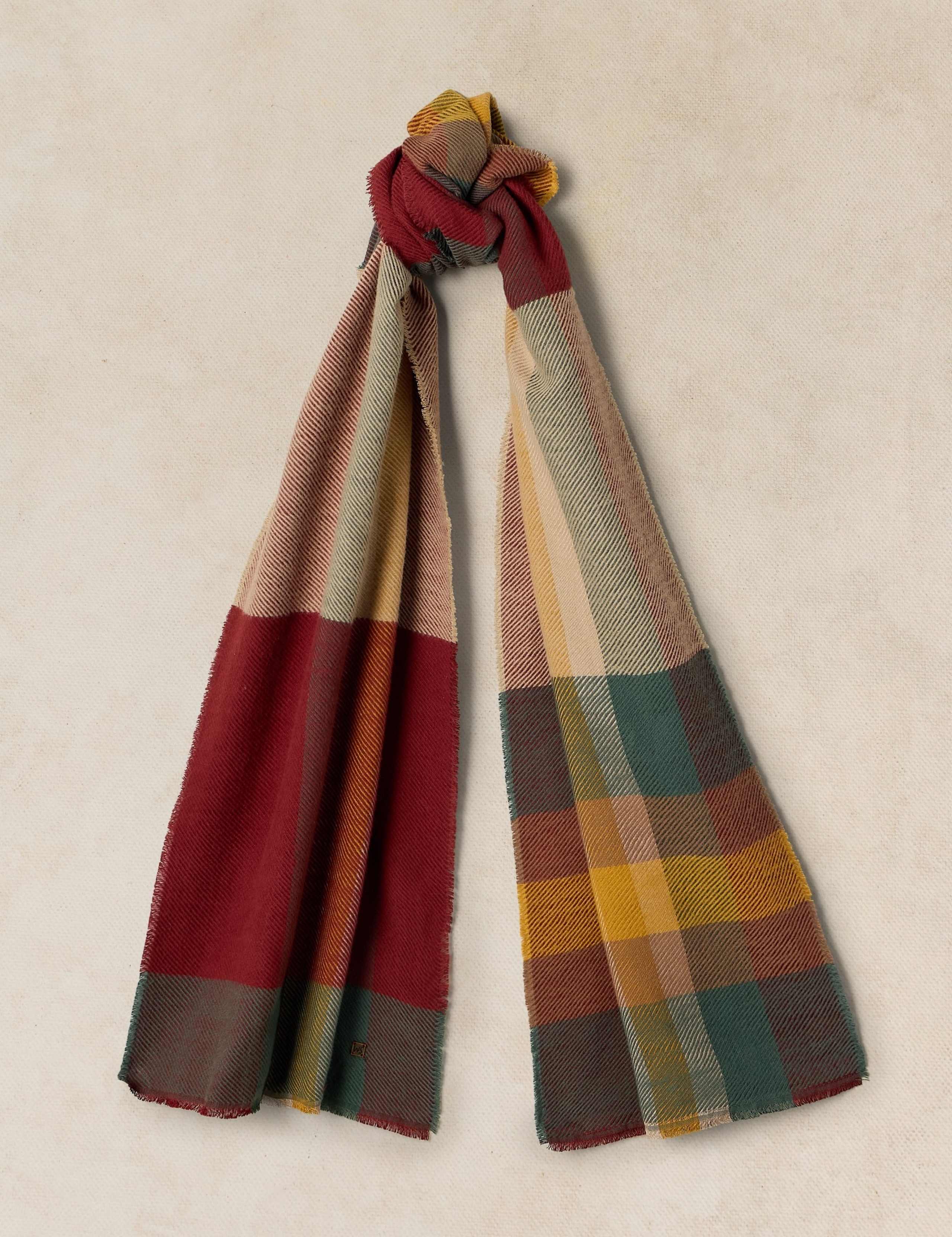 Cotton Rich Checked Scarf 1 of 3