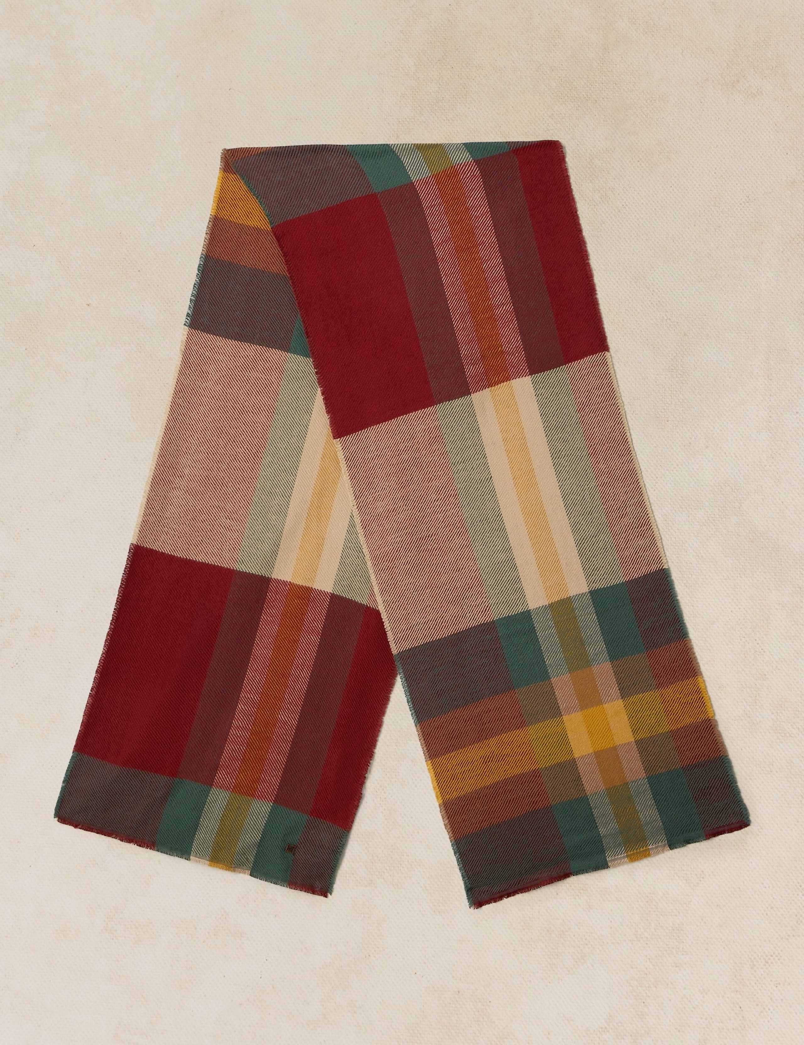 Cotton Rich Checked Scarf 2 of 3