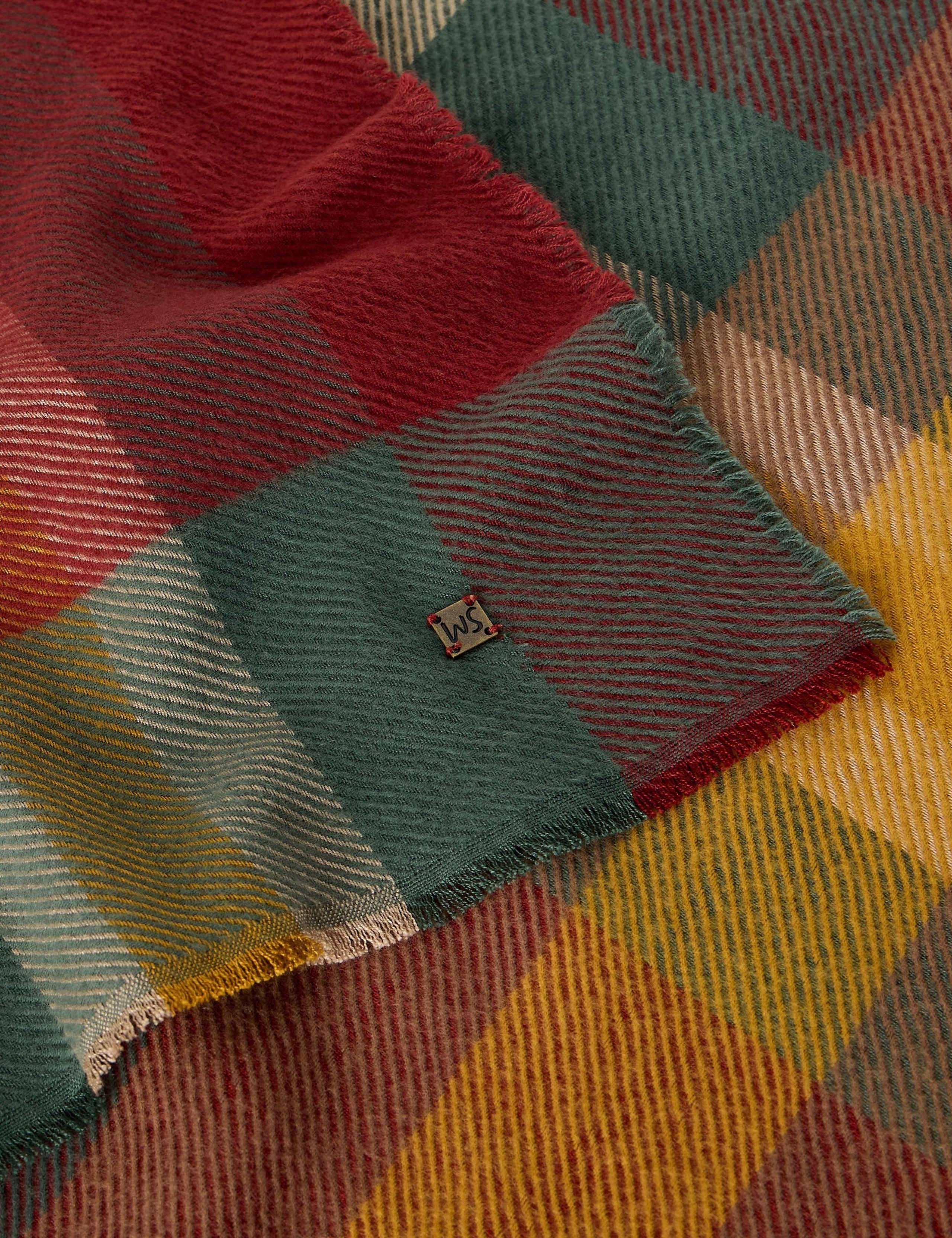 Cotton Rich Checked Scarf 3 of 3
