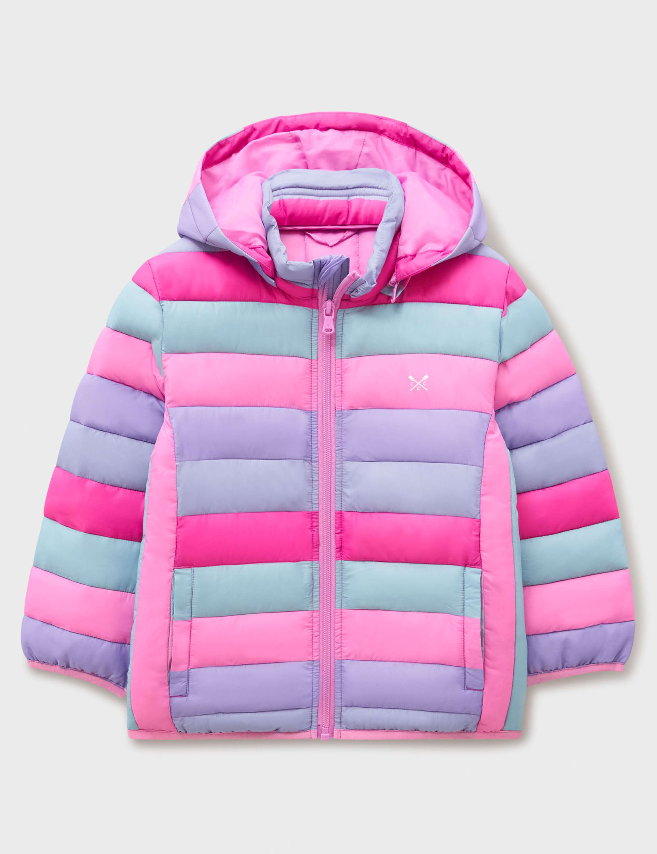 Striped Hooded Puffer Jacket (3-12 Yrs) 1 of 3