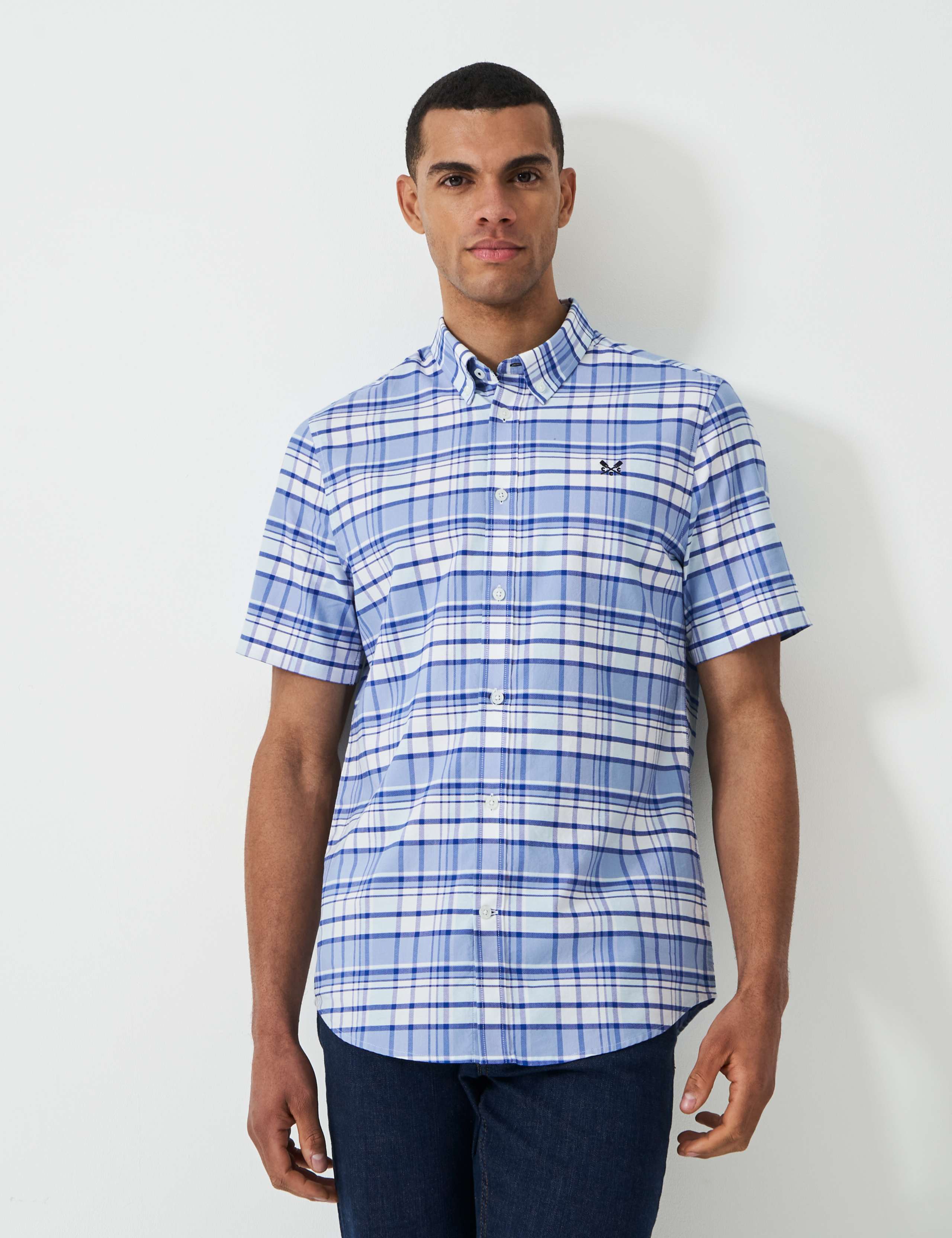 Pure Cotton Check Short Sleeve Oxford Shirt 3 of 5