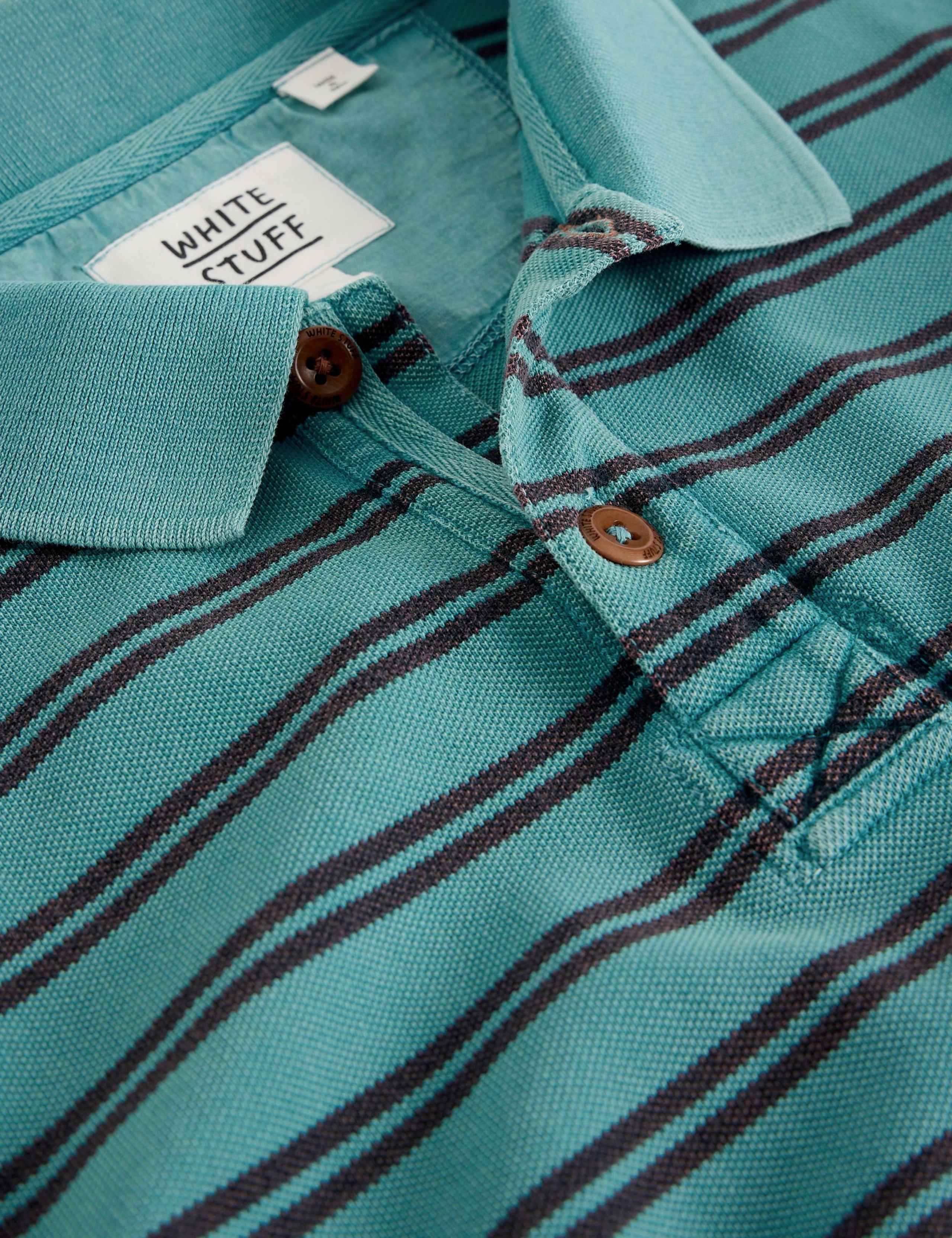 Pure Cotton Striped Polo Shirt 4 of 6