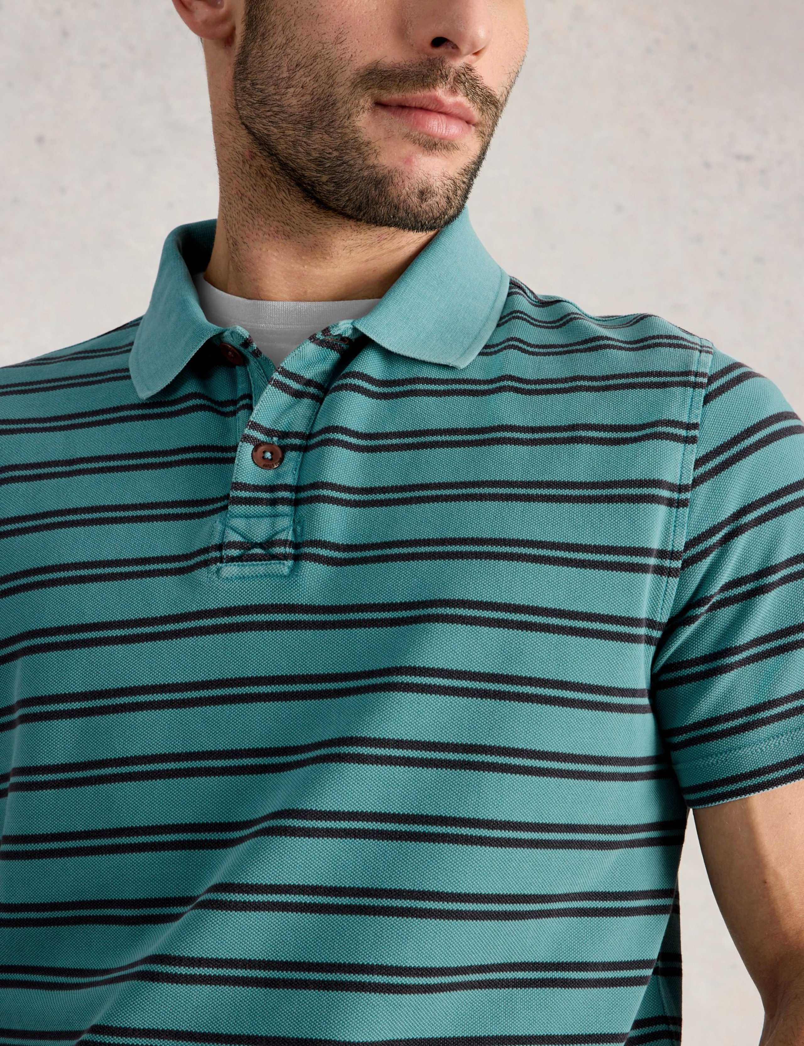 Pure Cotton Striped Polo Shirt 5 of 6