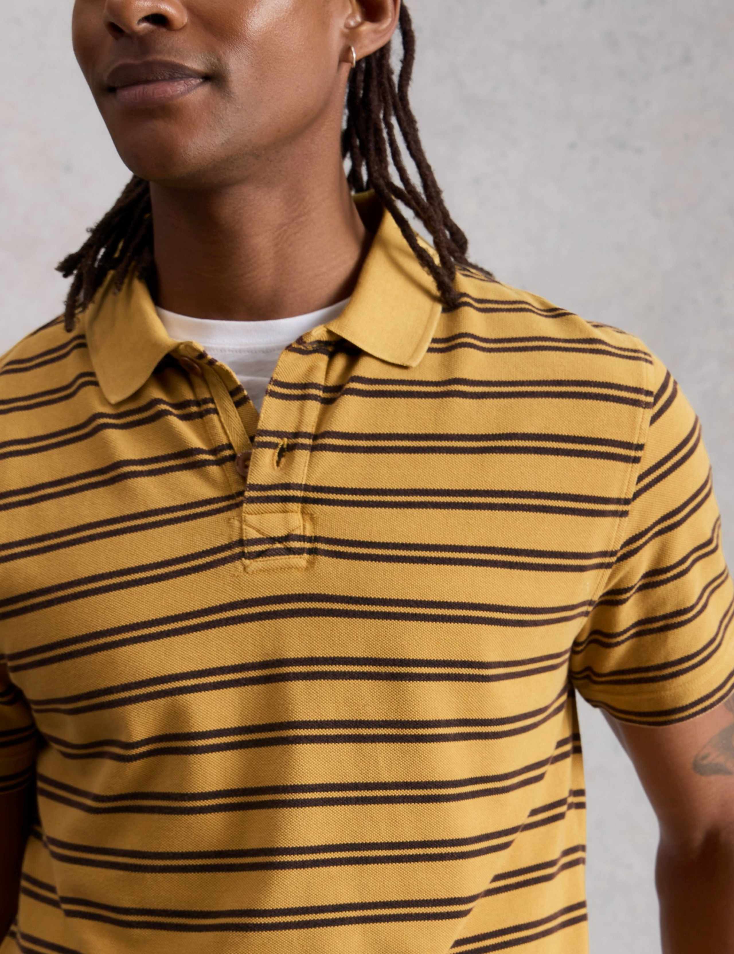 Pure Cotton Striped Polo Shirt 4 of 6