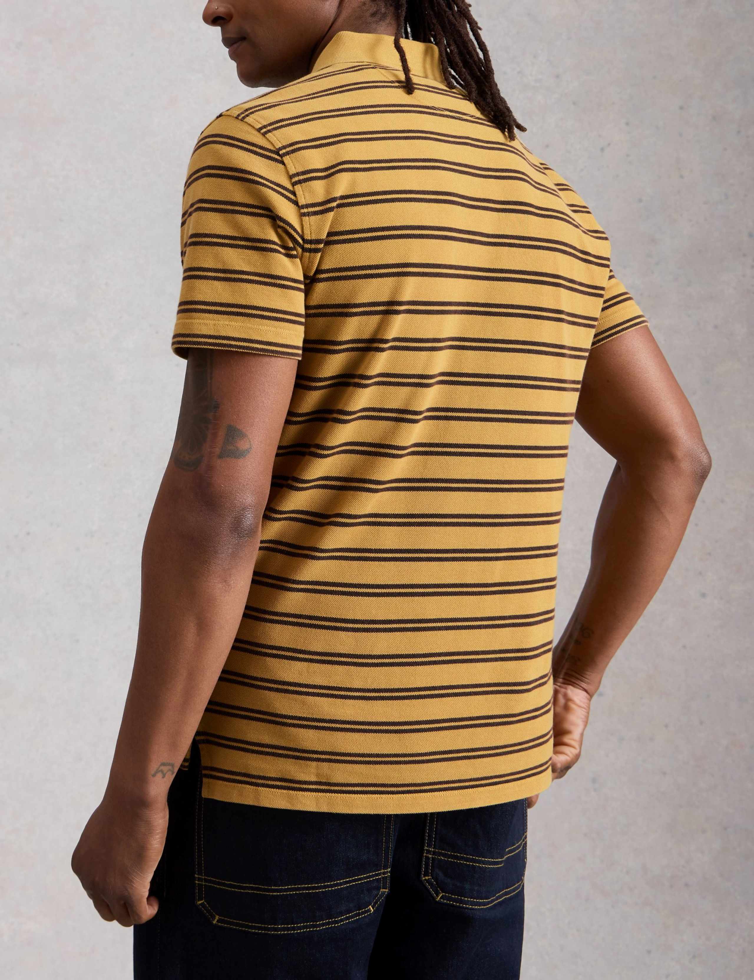 Pure Cotton Striped Polo Shirt 5 of 6