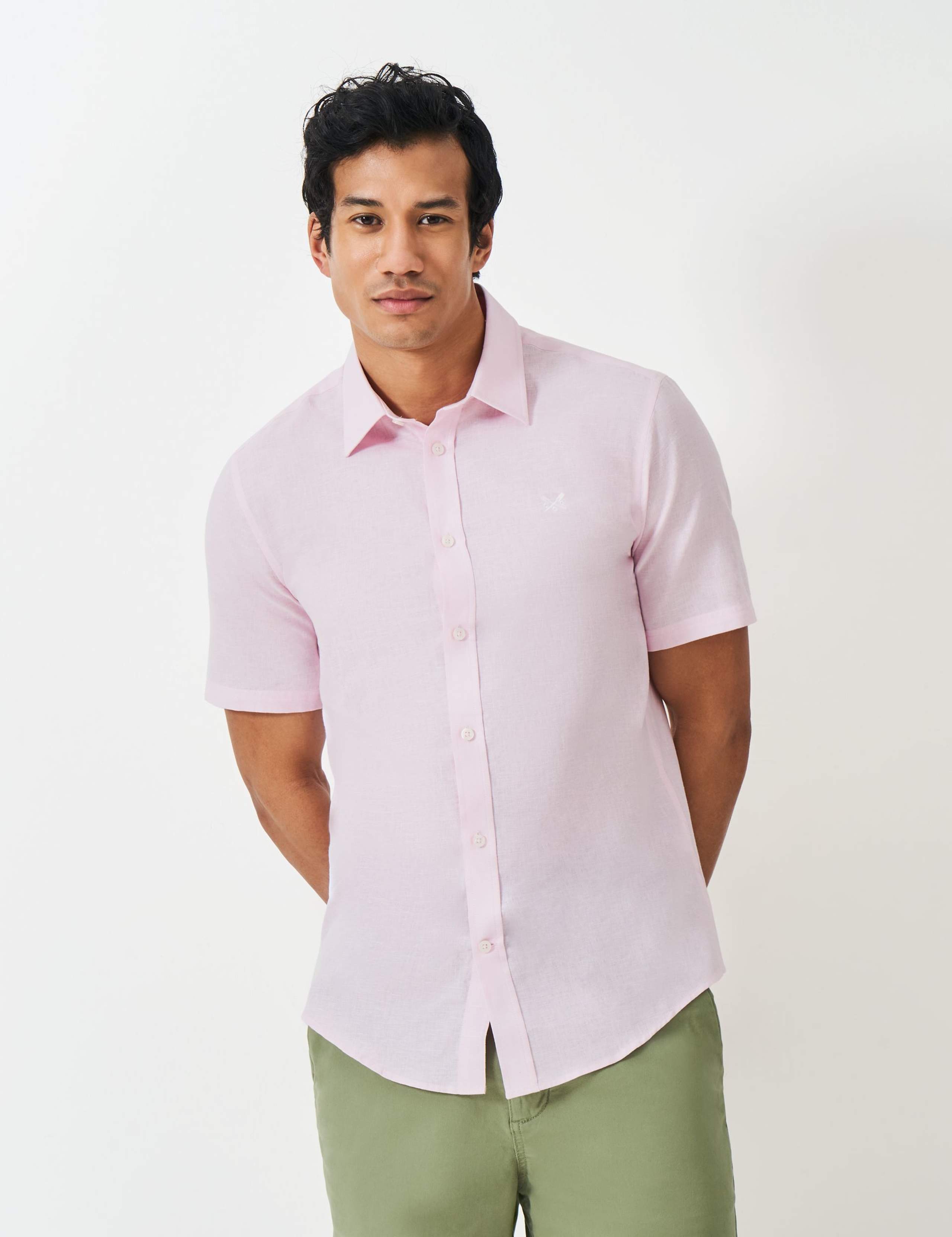 Cotton Linen Blend Short Sleeve Shirt 1 of 5