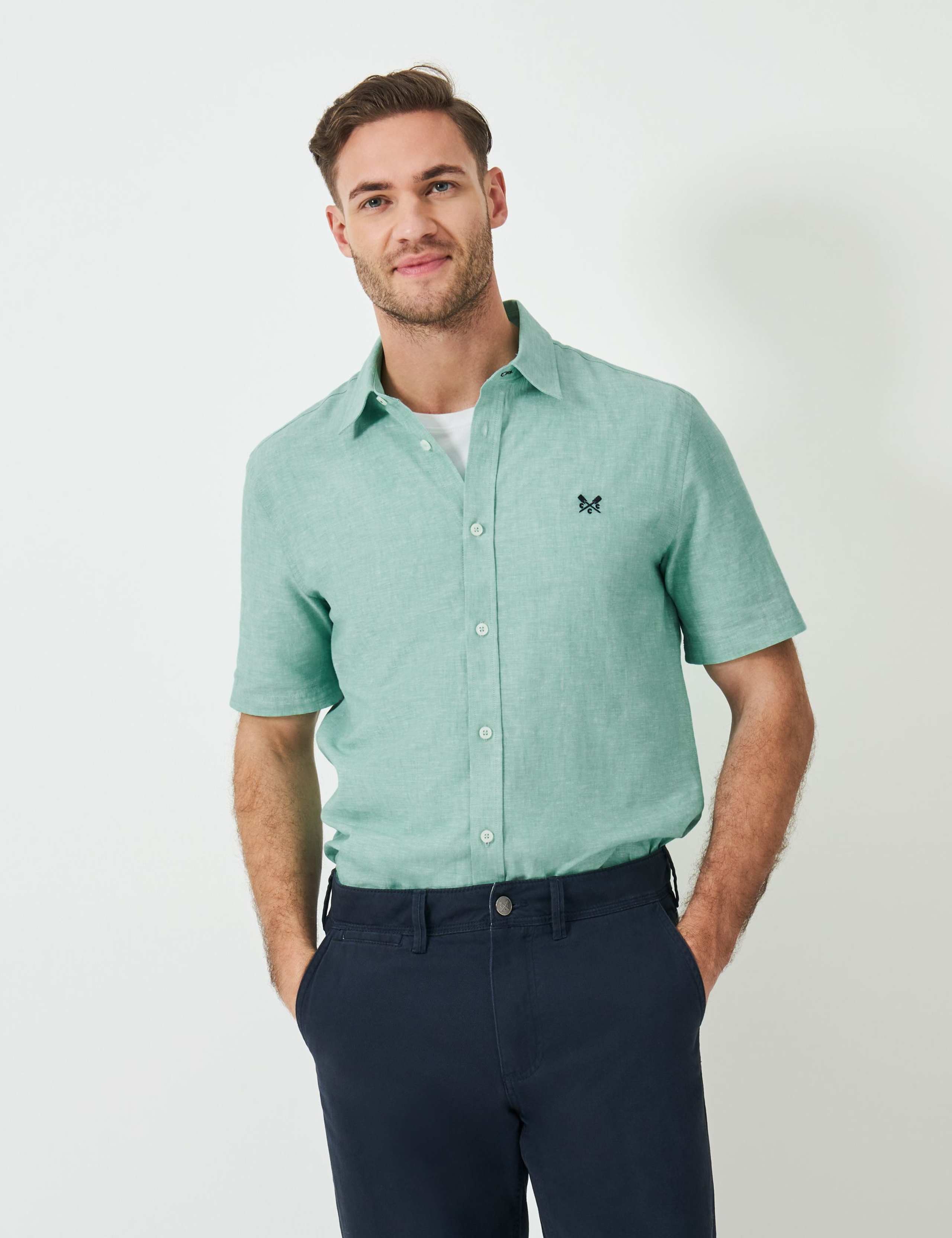 Cotton Linen Blend Short Sleeve Shirt 3 of 5