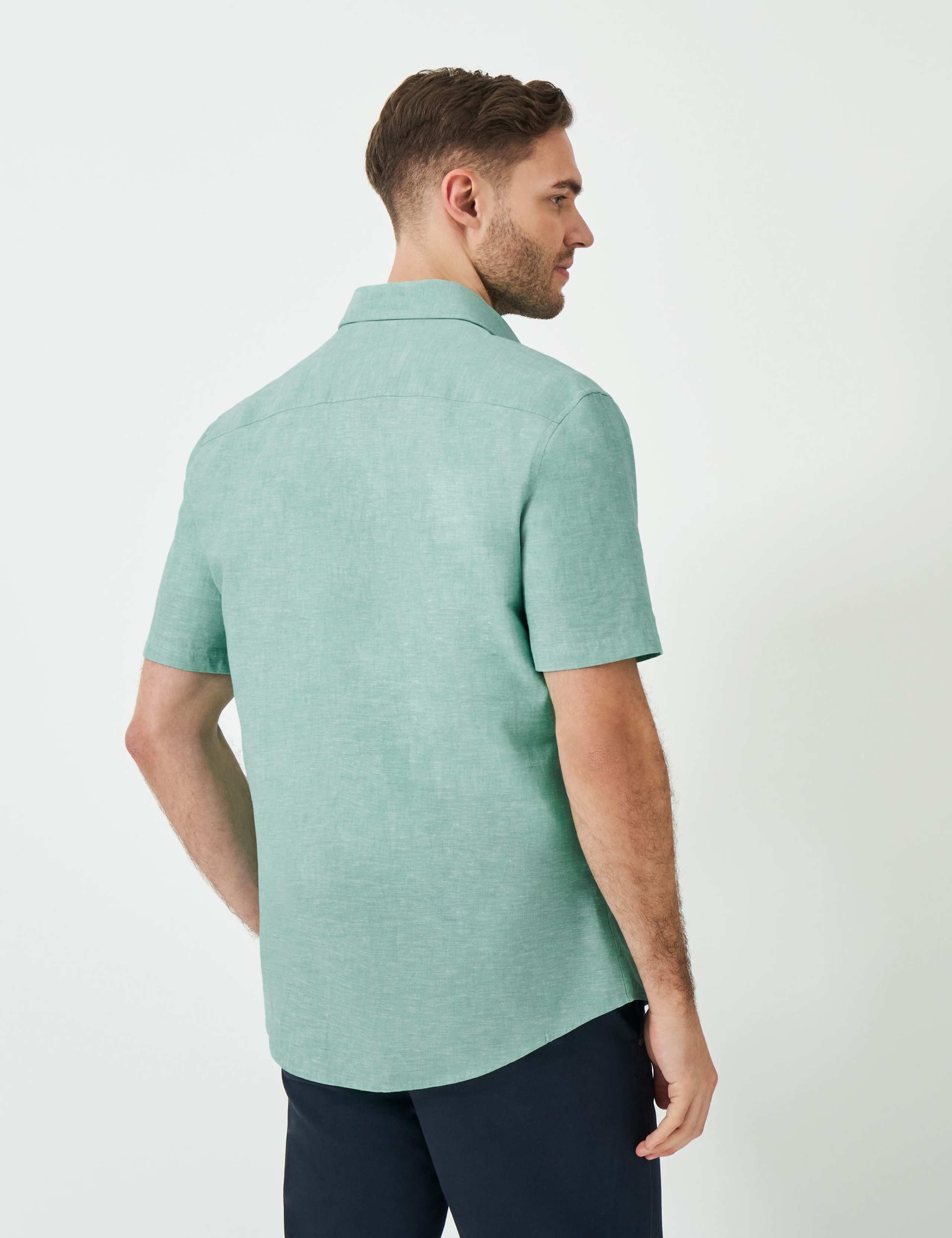 Cotton Linen Blend Short Sleeve Shirt 4 of 5