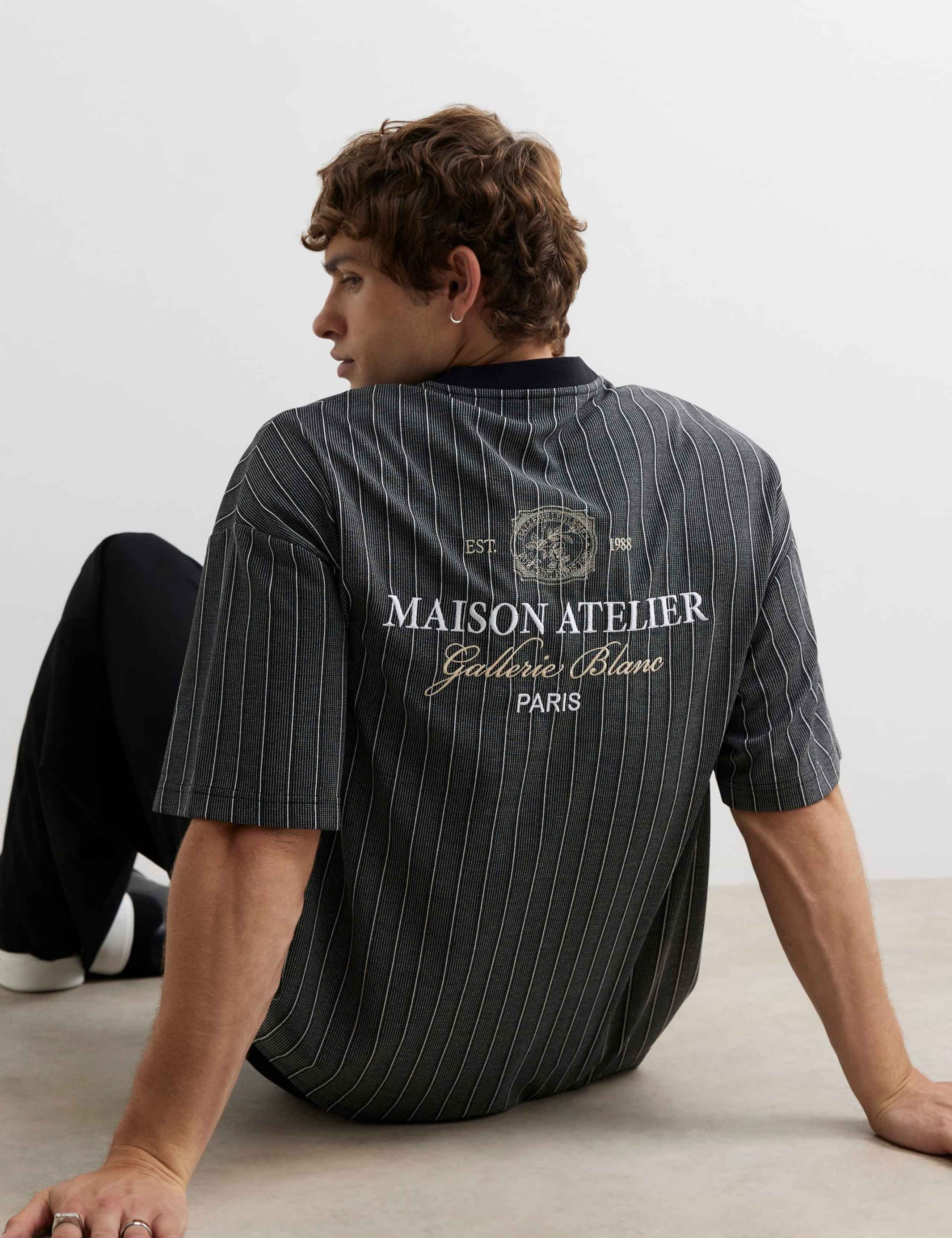 Oversized Pure Cotton Striped Short Sleeve T-Shirt 3 of 6