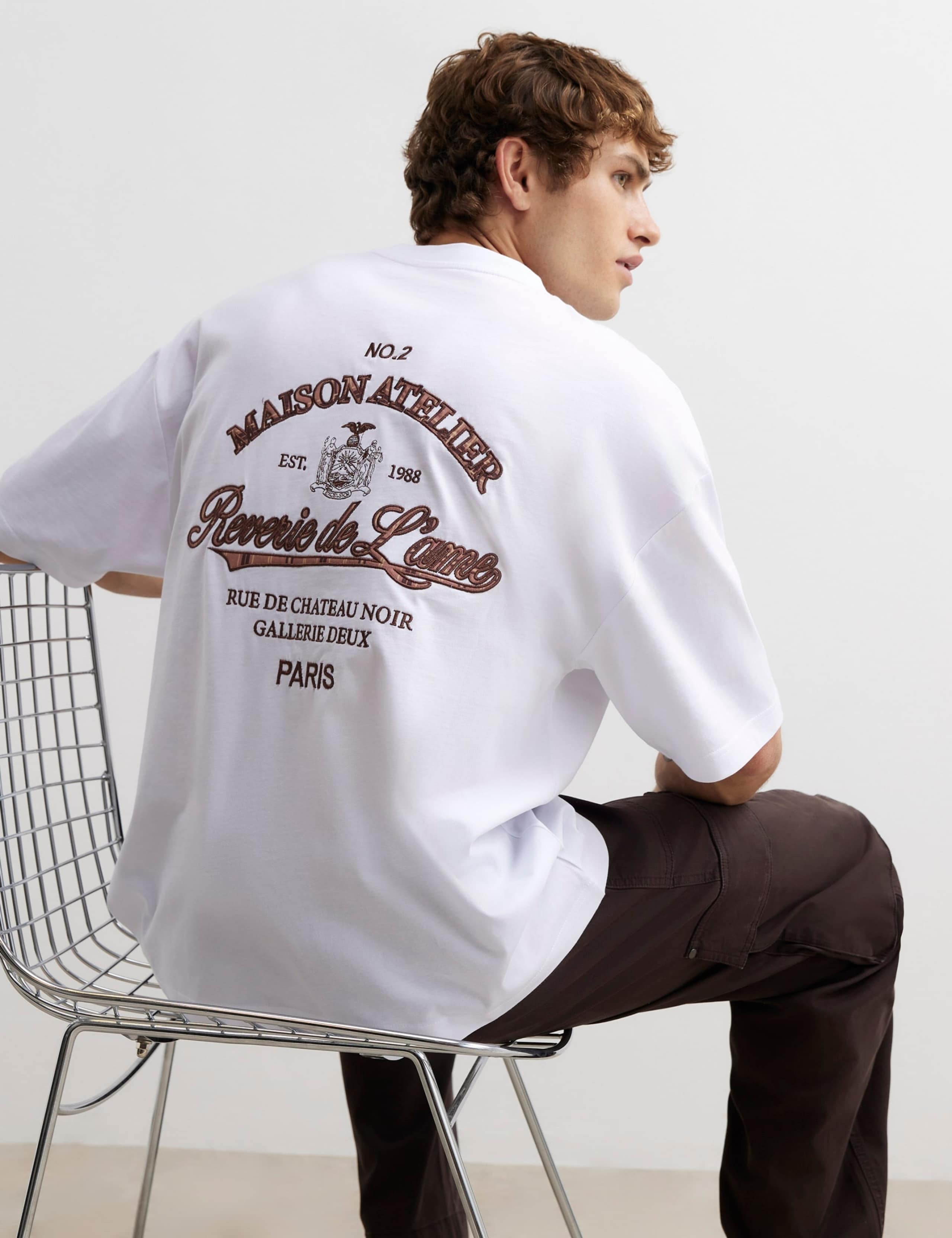 Oversized Pure Cotton Check Short Sleeve T-Shirt 4 of 6