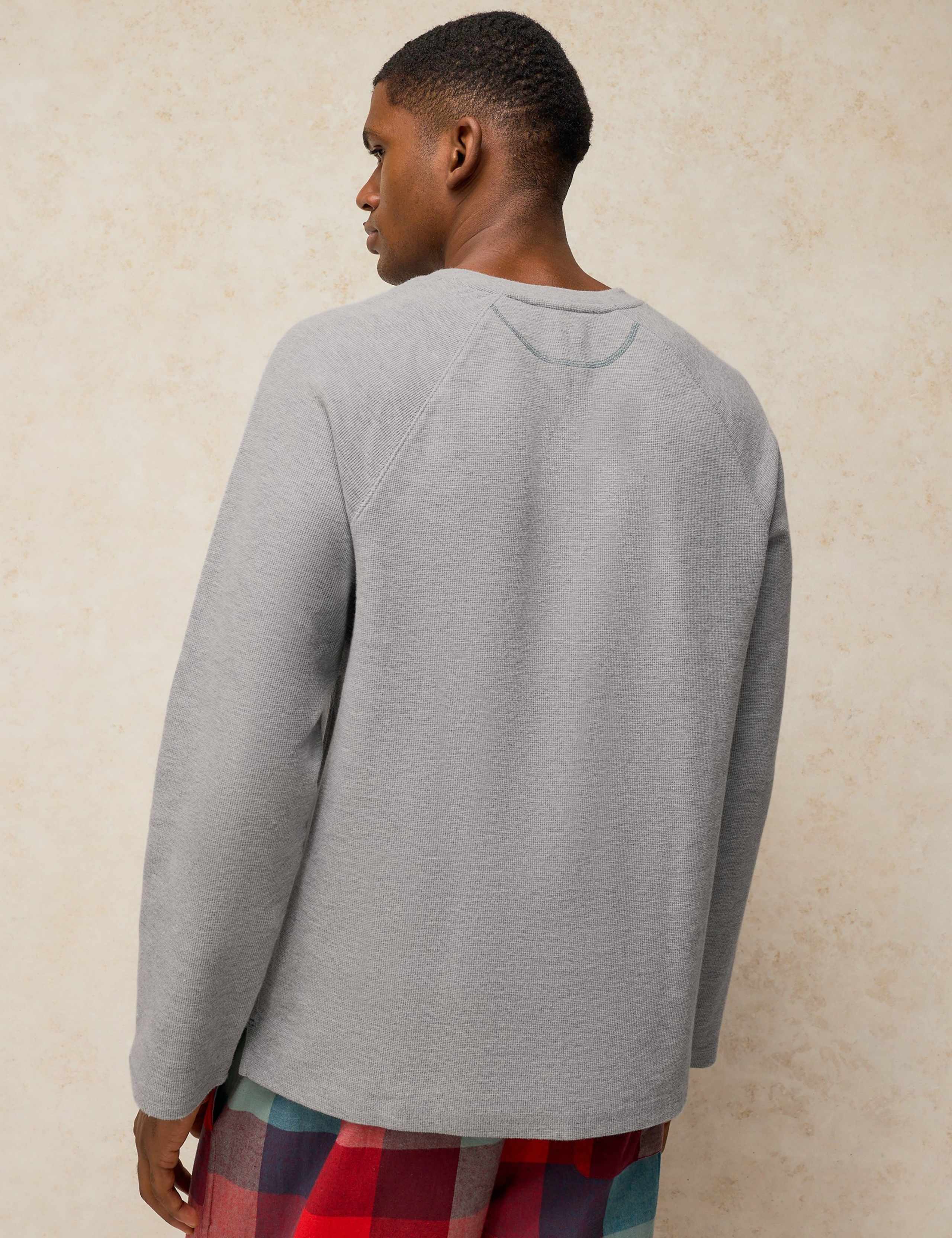 Heton Pure Cotton Henley Loungewear Top 3 of 6