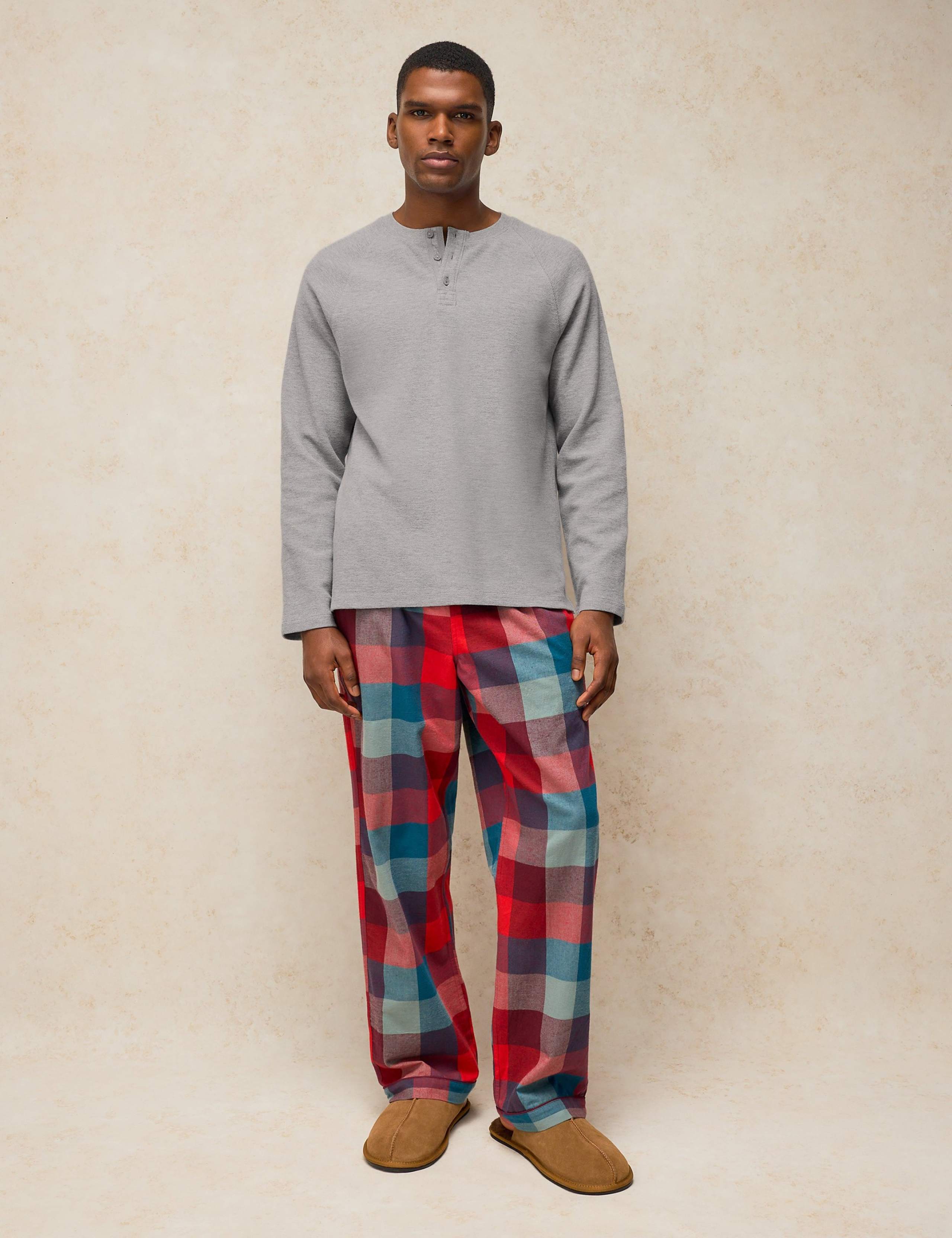 Heton Pure Cotton Henley Loungewear Top 4 of 6