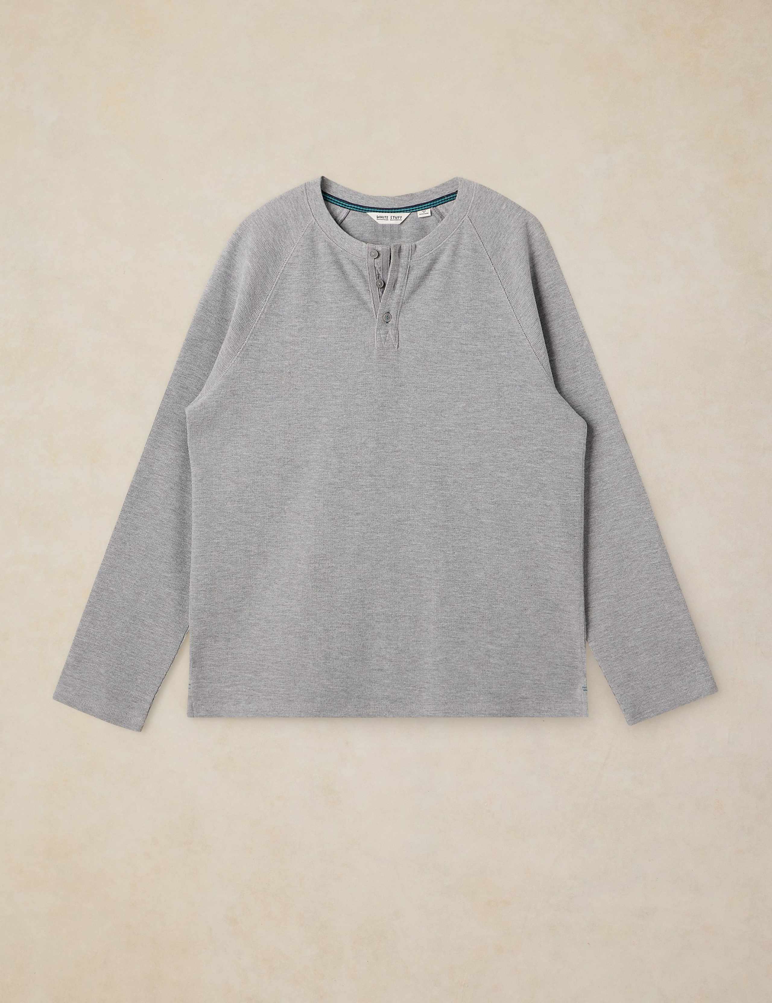 Heton Pure Cotton Henley Loungewear Top 2 of 6