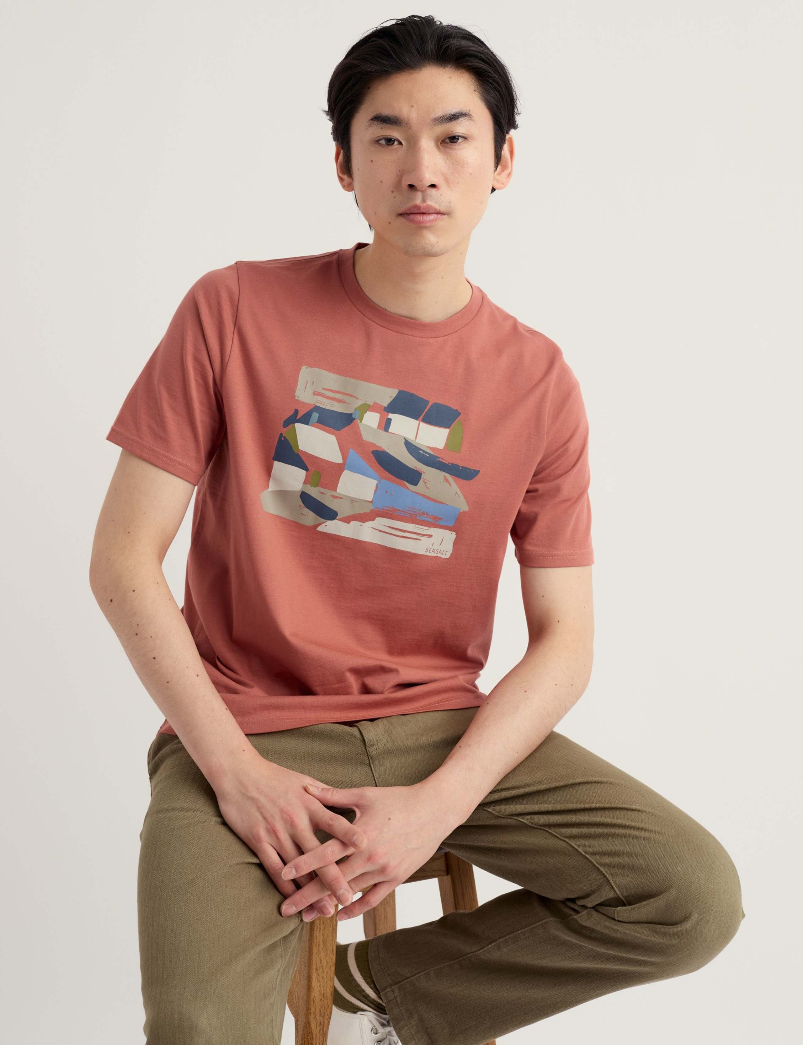 Pure Cotton Abstract Graphic T-Shirt 3 of 5