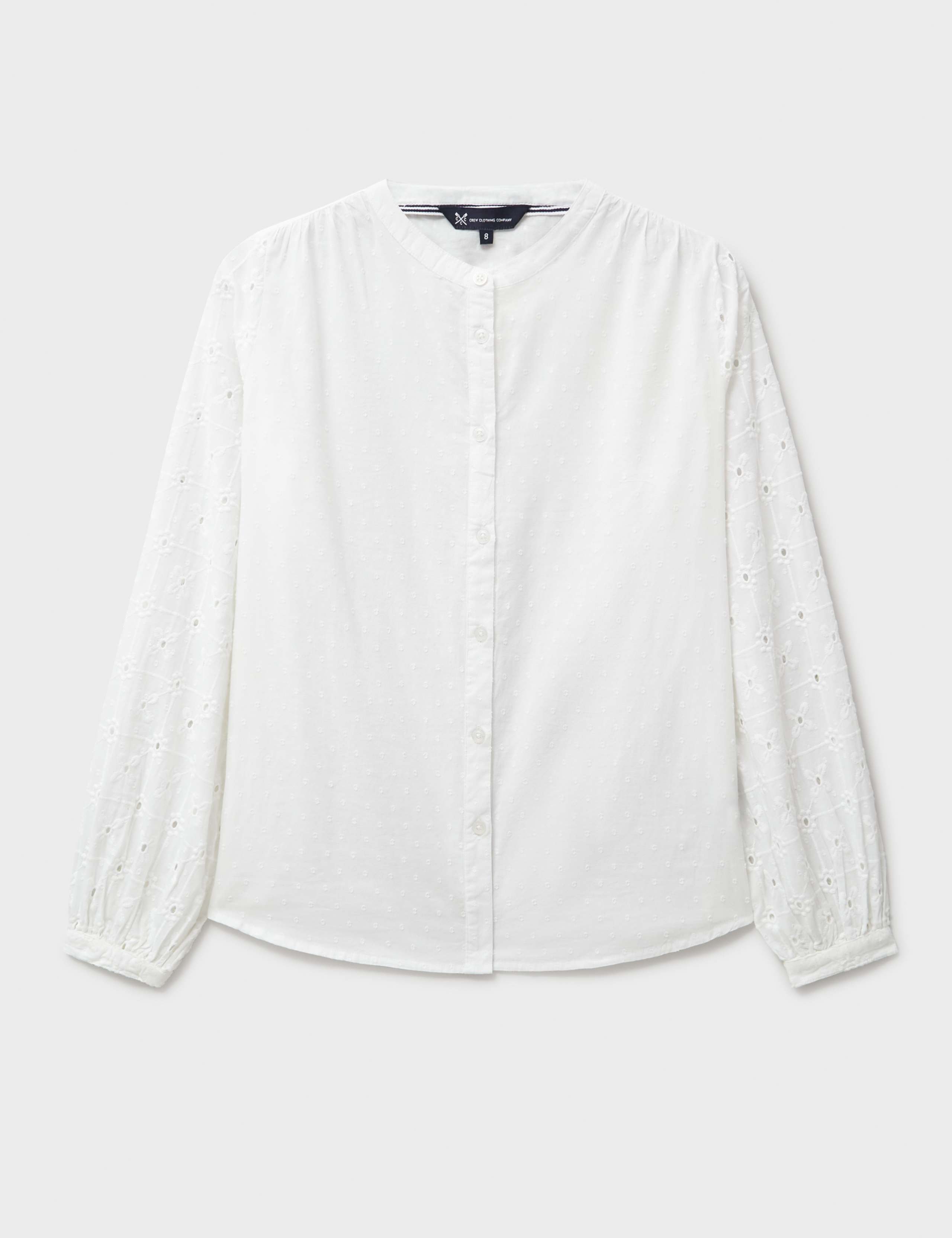 Pure Cotton Broderie Button Through Blouse 2 of 5