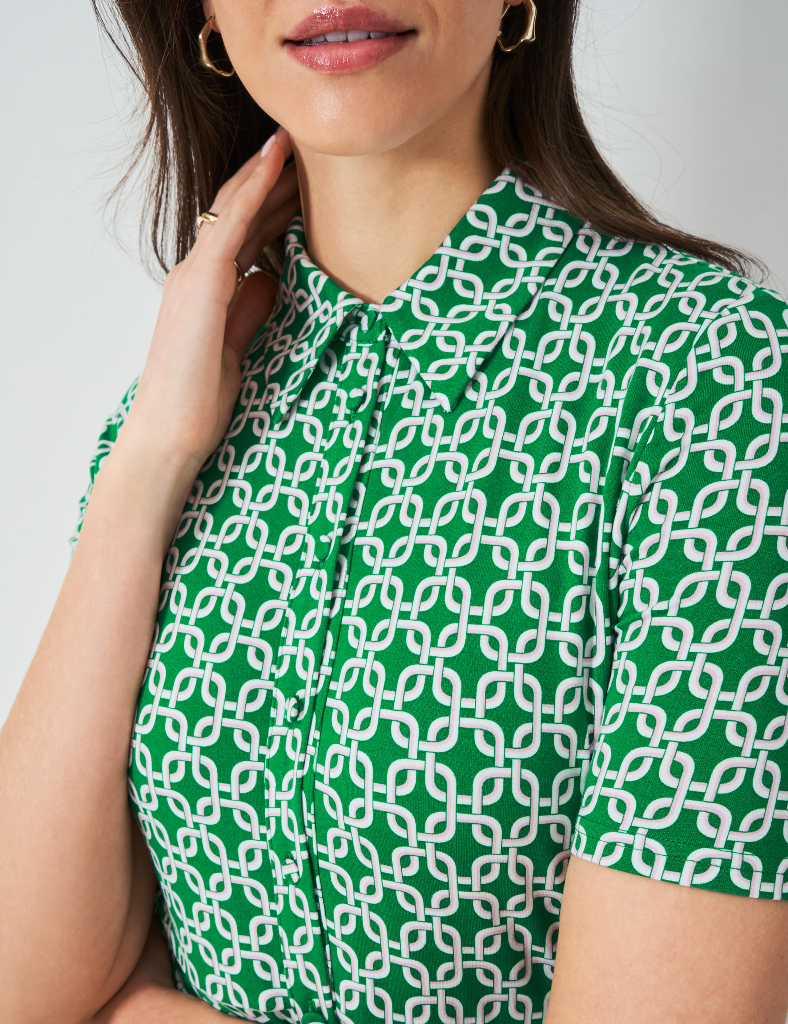 Jersey Geometric Midaxi Shirt Dress 5 of 5