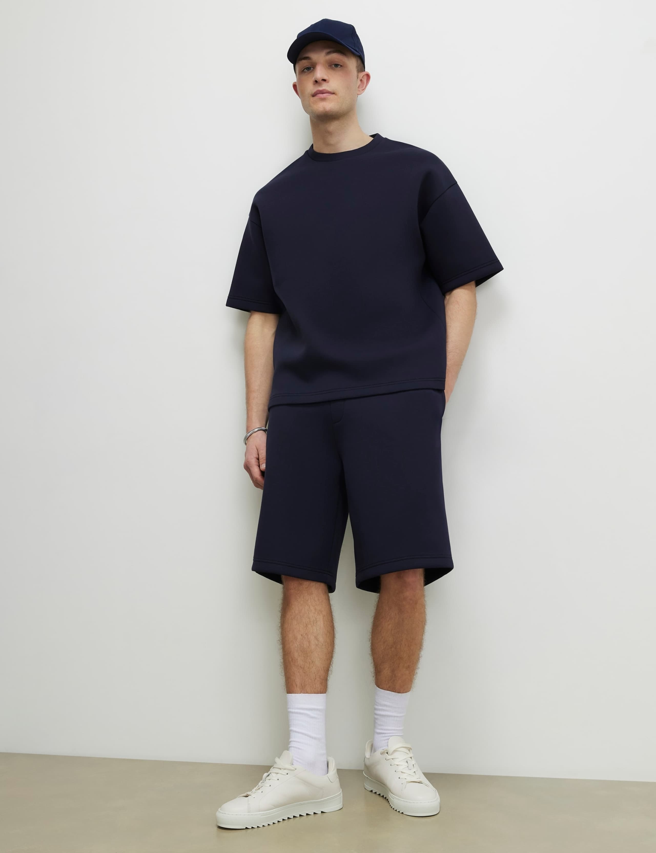 Oversized Cotton Blend Short Sleeve T-Shirt 1 of 5