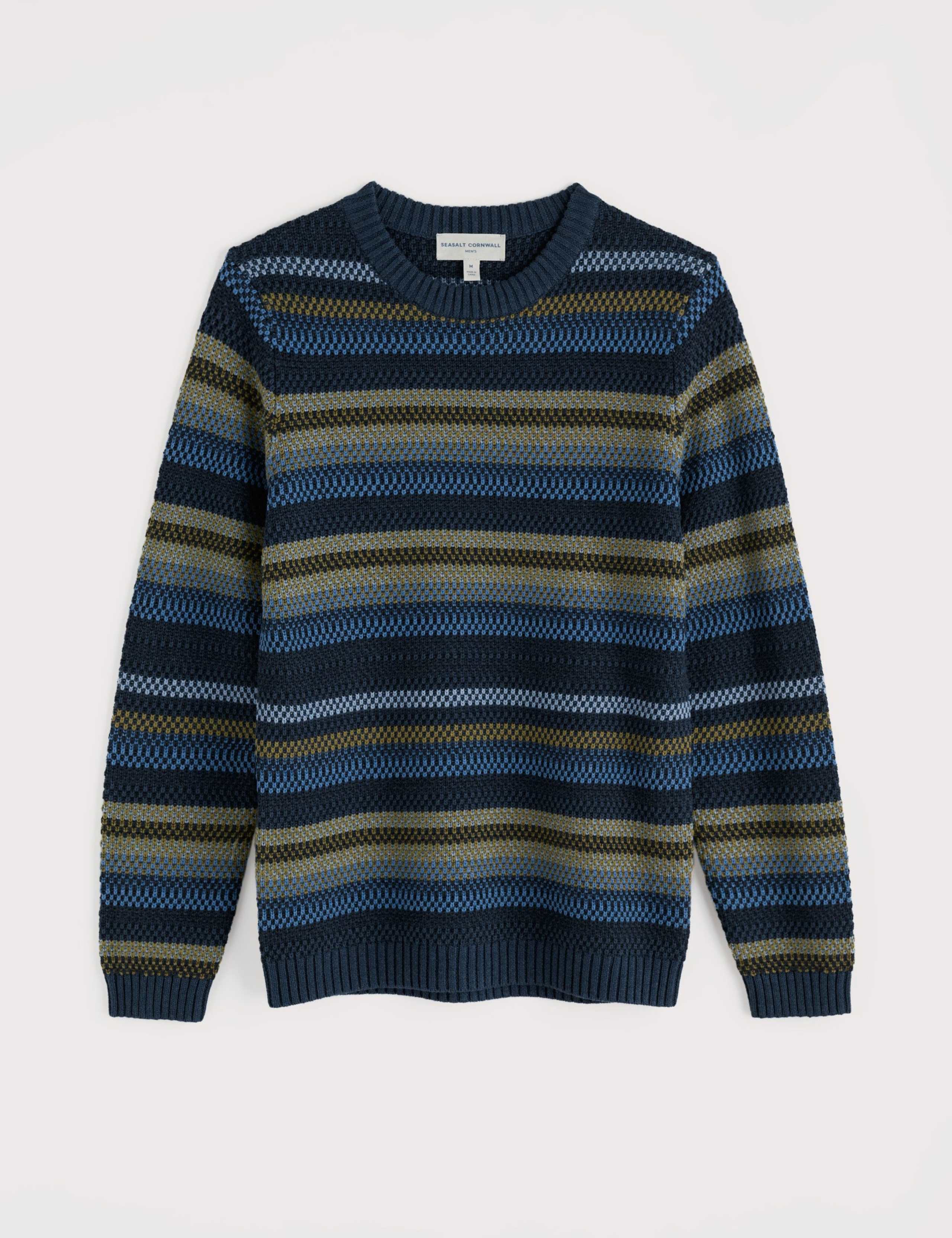 Pure Cotton Striped Crew Neck Jumpers 2 of 5