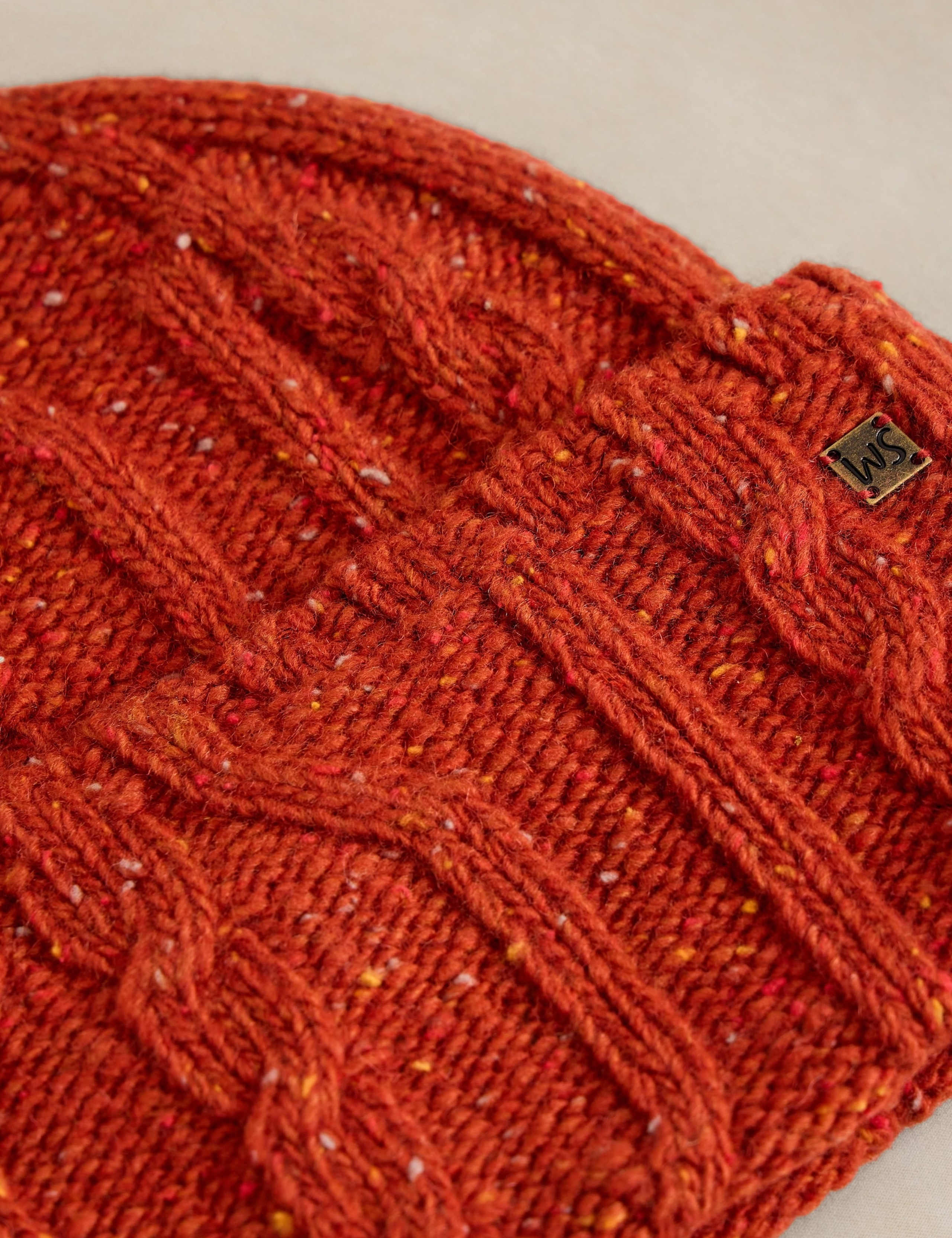 Wool Rich Cable Knit Fisherman Beanie Hat 3 of 3