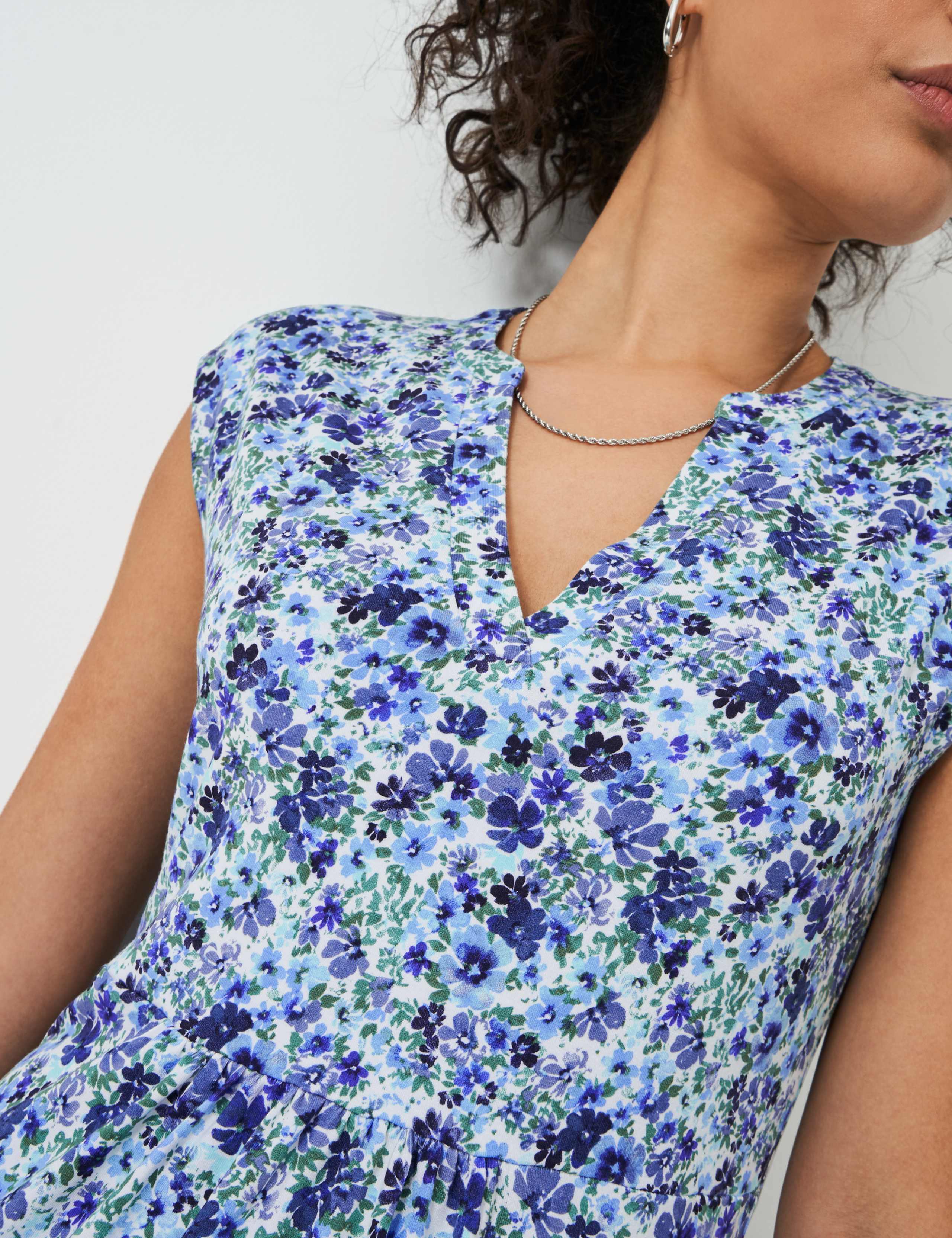 Jersey Floral V-Neck Midi Tea Dress 5 of 5
