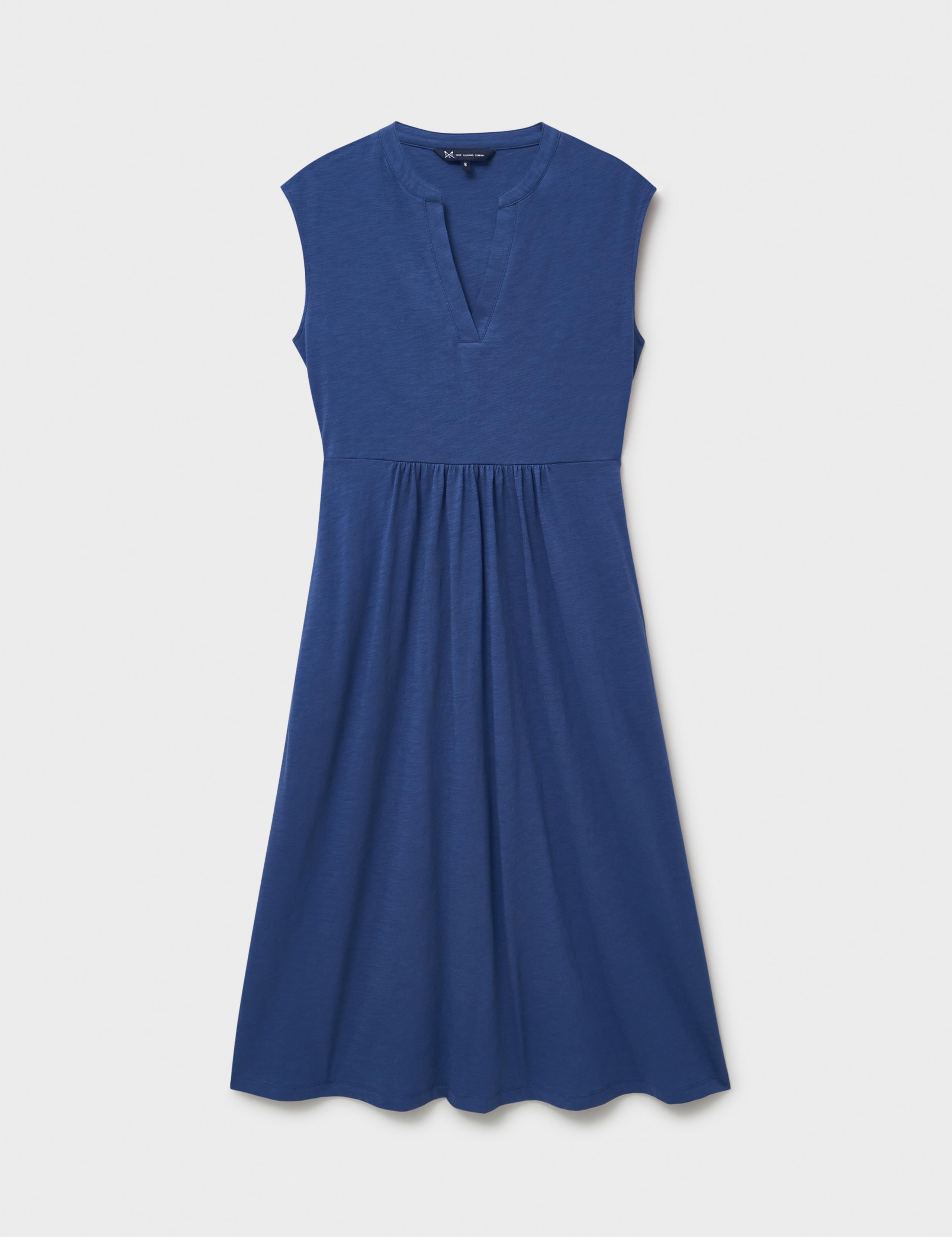 Jersey V-Neck Midi Waisted Dress 2 of 5